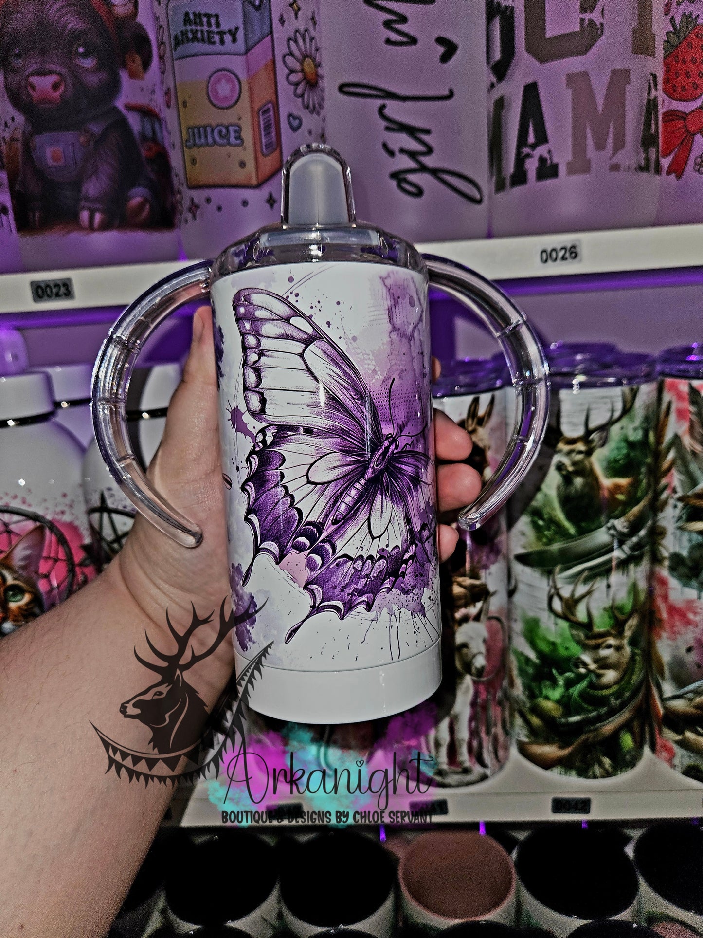 Gourde - Biberon Évolutif sur commande - Lines Art - Vintage Butterfly