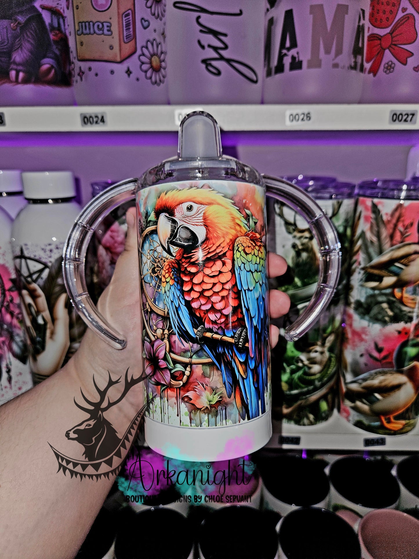 Gourde - Biberon Évolutif sur commande - Watercolor Boho Ara