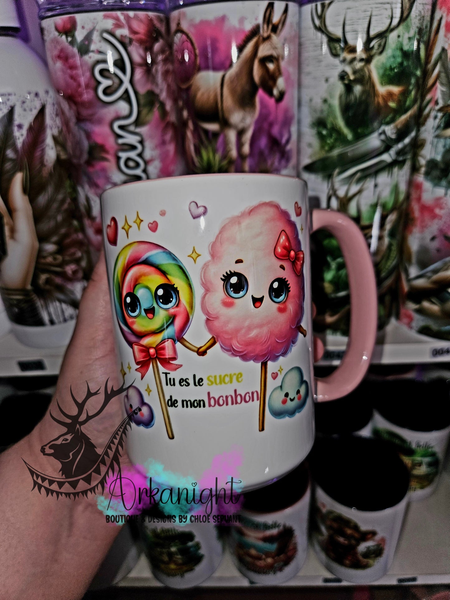 Tasse en céramique sur commande - Tu es le sucre de mon bonbon