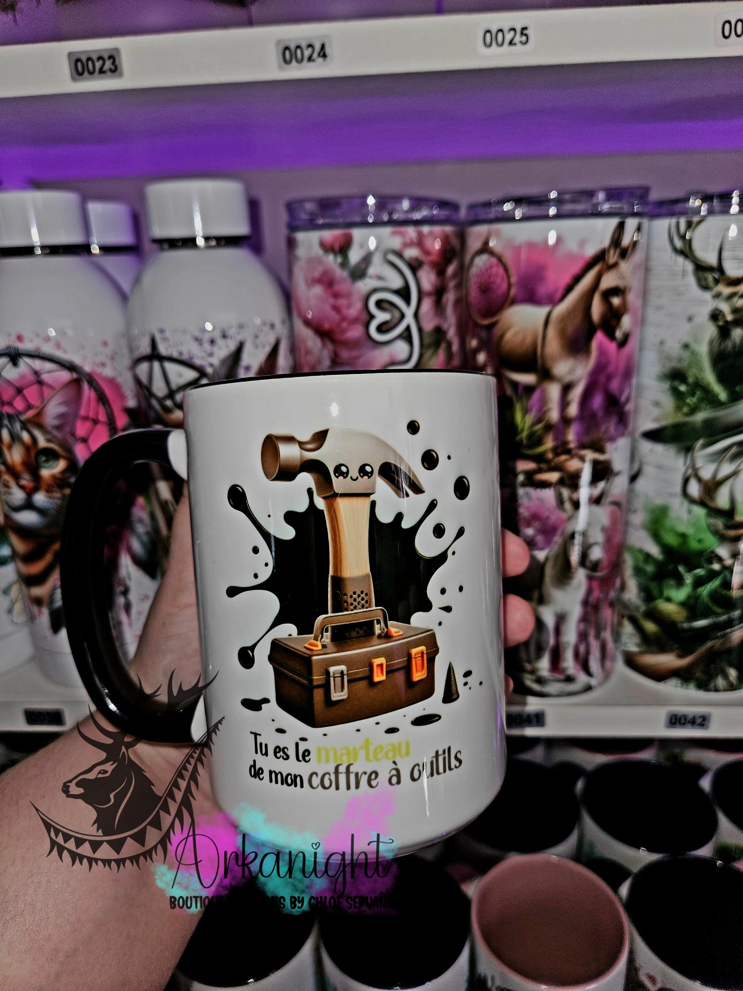 Tasse en céramique sur commande - Tu es le marteau à mon coffre d'outils