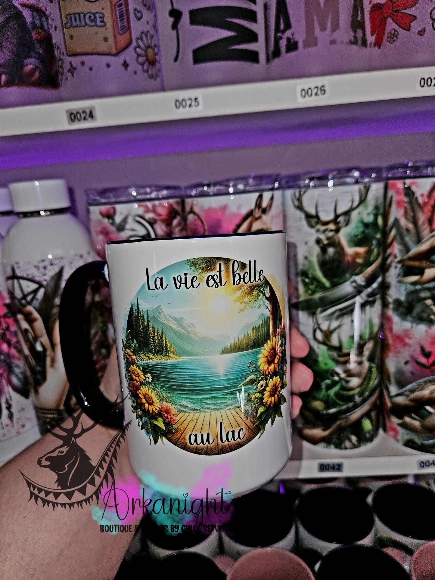 Tasse en céramique sur commande - La vie est belle au lac - 02