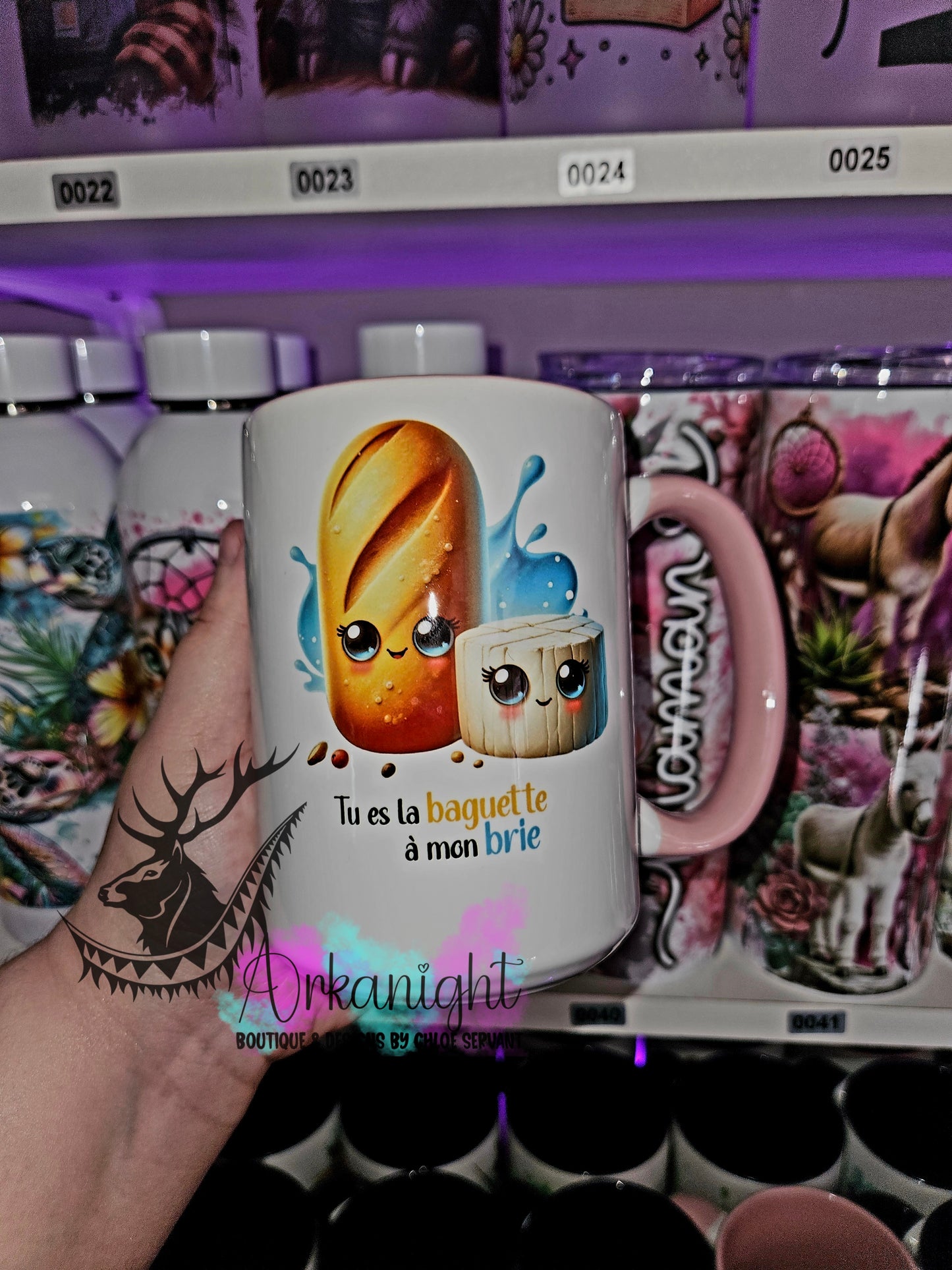 Tasse en céramique sur commande - Tu es la baguette de mon brie
