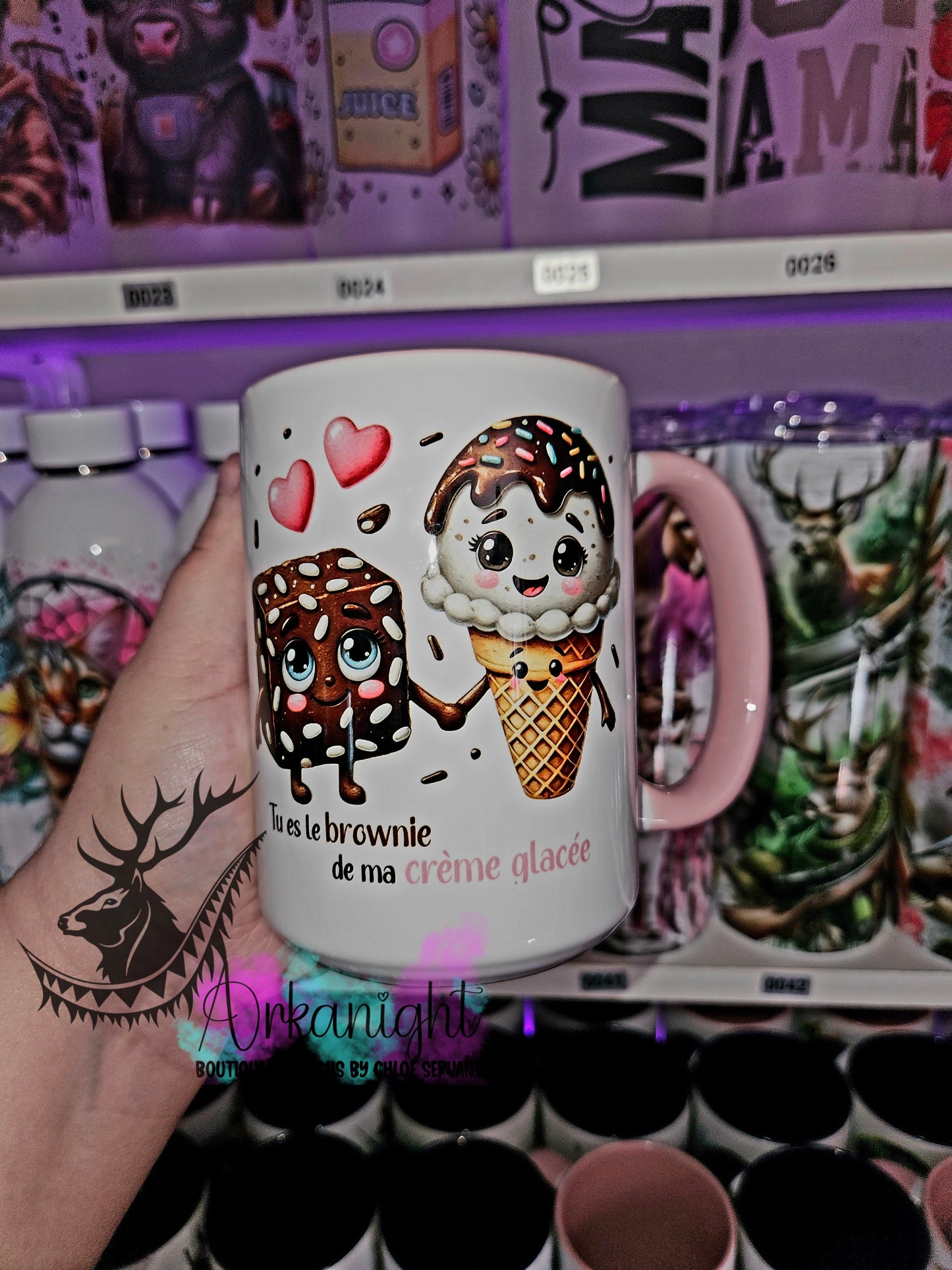 Tasse en céramique sur commande - Tu es le brownie de ma crème glacée