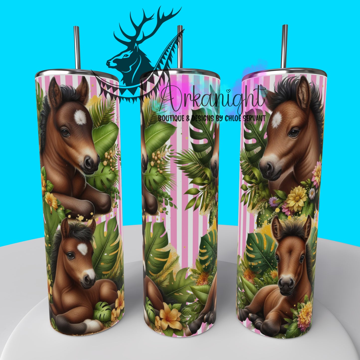 Gourde sur commande - Collection Monstera & Animals 2025 - Baby Brown Quarter Horse