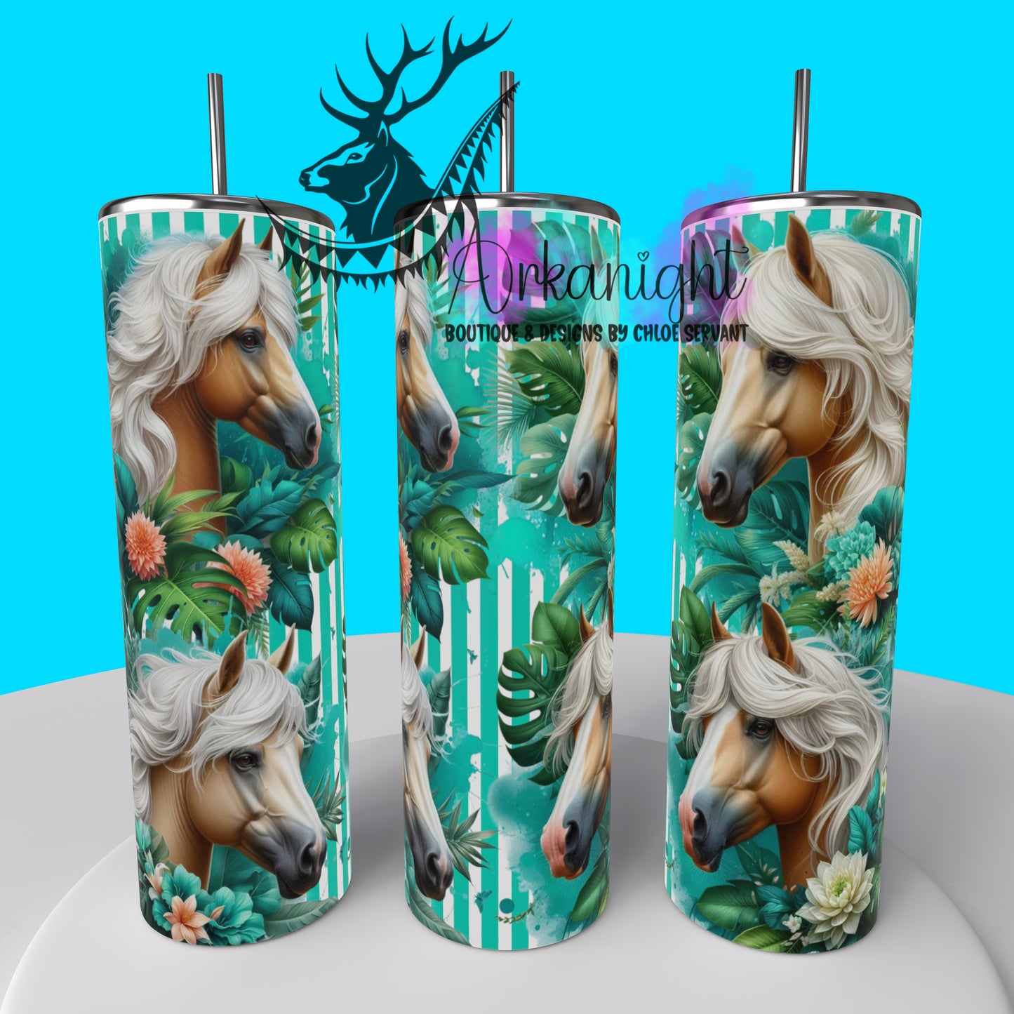 Gourde sur commande - Collection Monstera & Animals 2025 - Palomino Horse