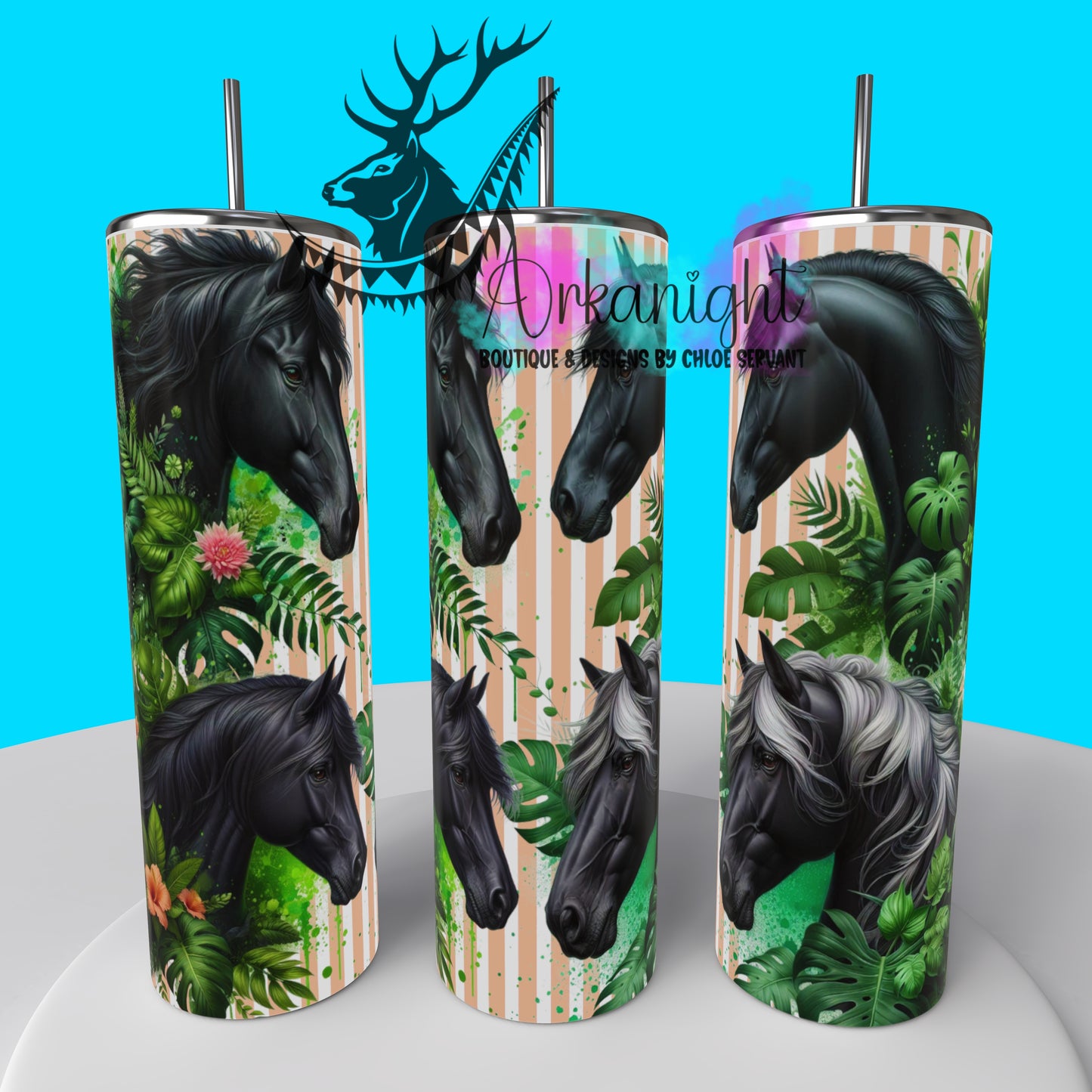 Gourde sur commande - Collection Monstera & Animals 2025 - Black Horse