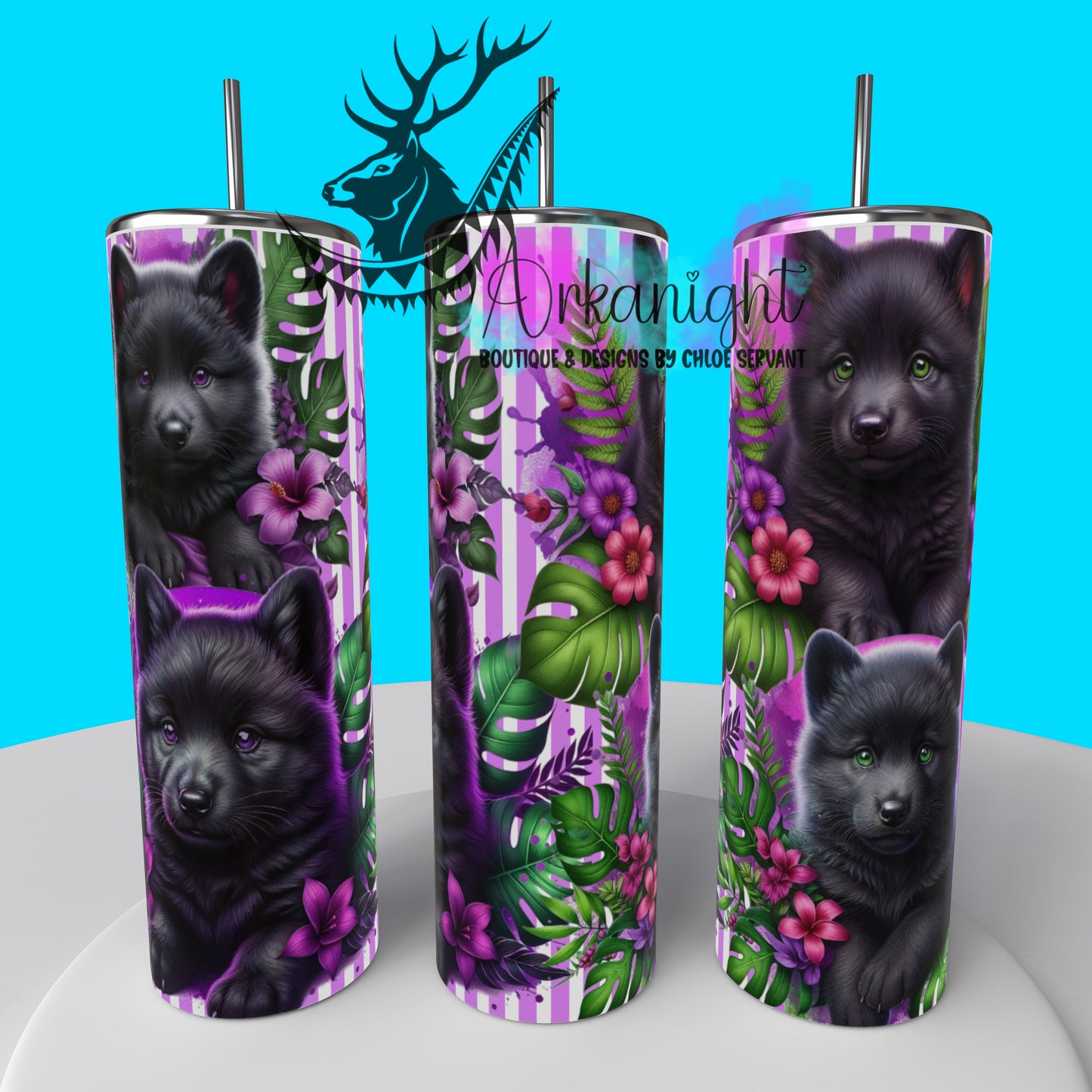Gourde sur commande - Collection Monstera & Animals 2025 - Baby Black Wolf