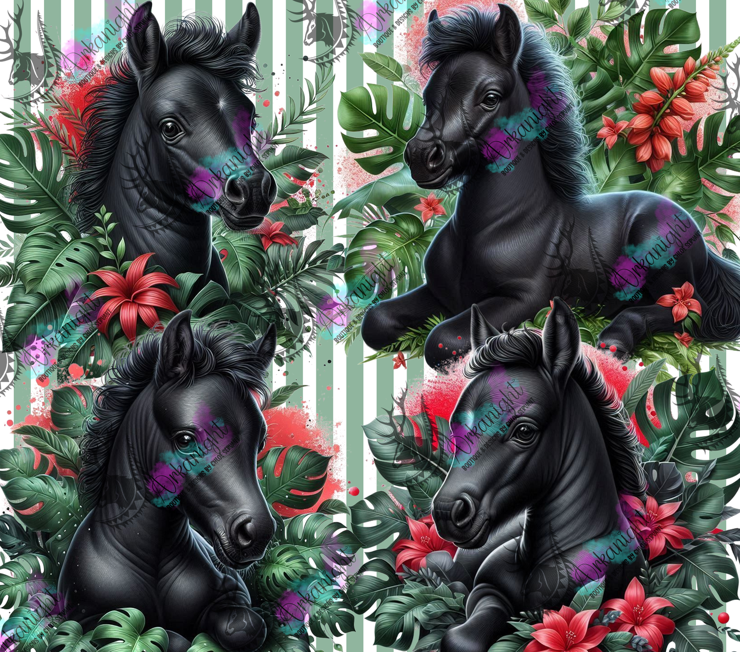 Numérique - Collection Monstera & Animals 2025 - Baby Black Horse