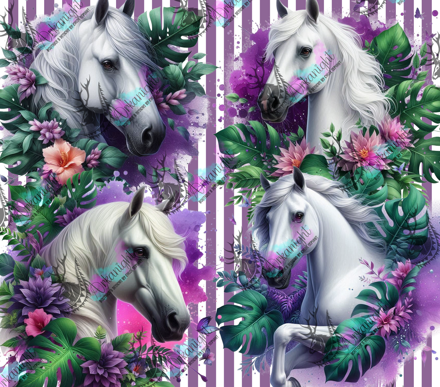 Numérique - Collection Monstera & Animals 2025 - White Horse