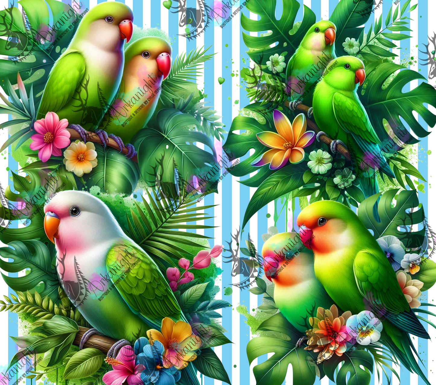 Numérique - Collection Monstera & Animals 2025 - Lovebirds