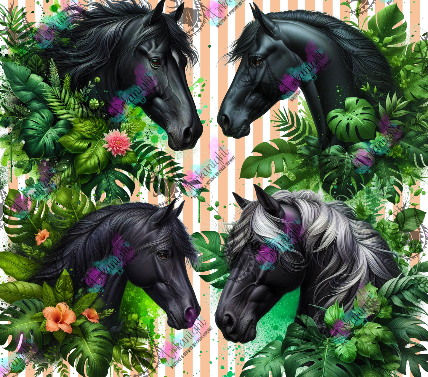 Numérique - Collection Monstera & Animals 2025 - Black Horse