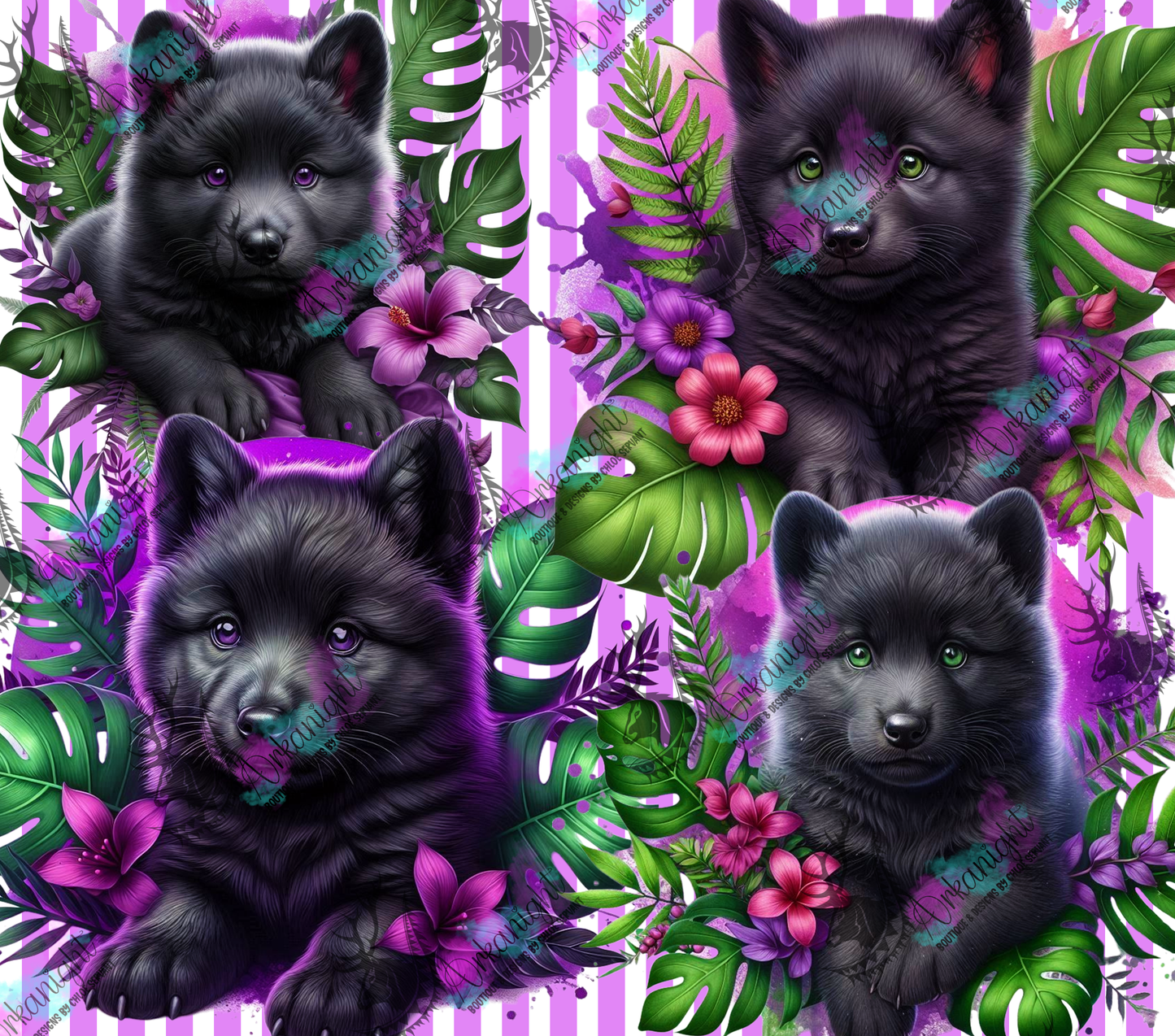 Numérique - Collection Monstera & Animals 2025 - Black Baby Wolf