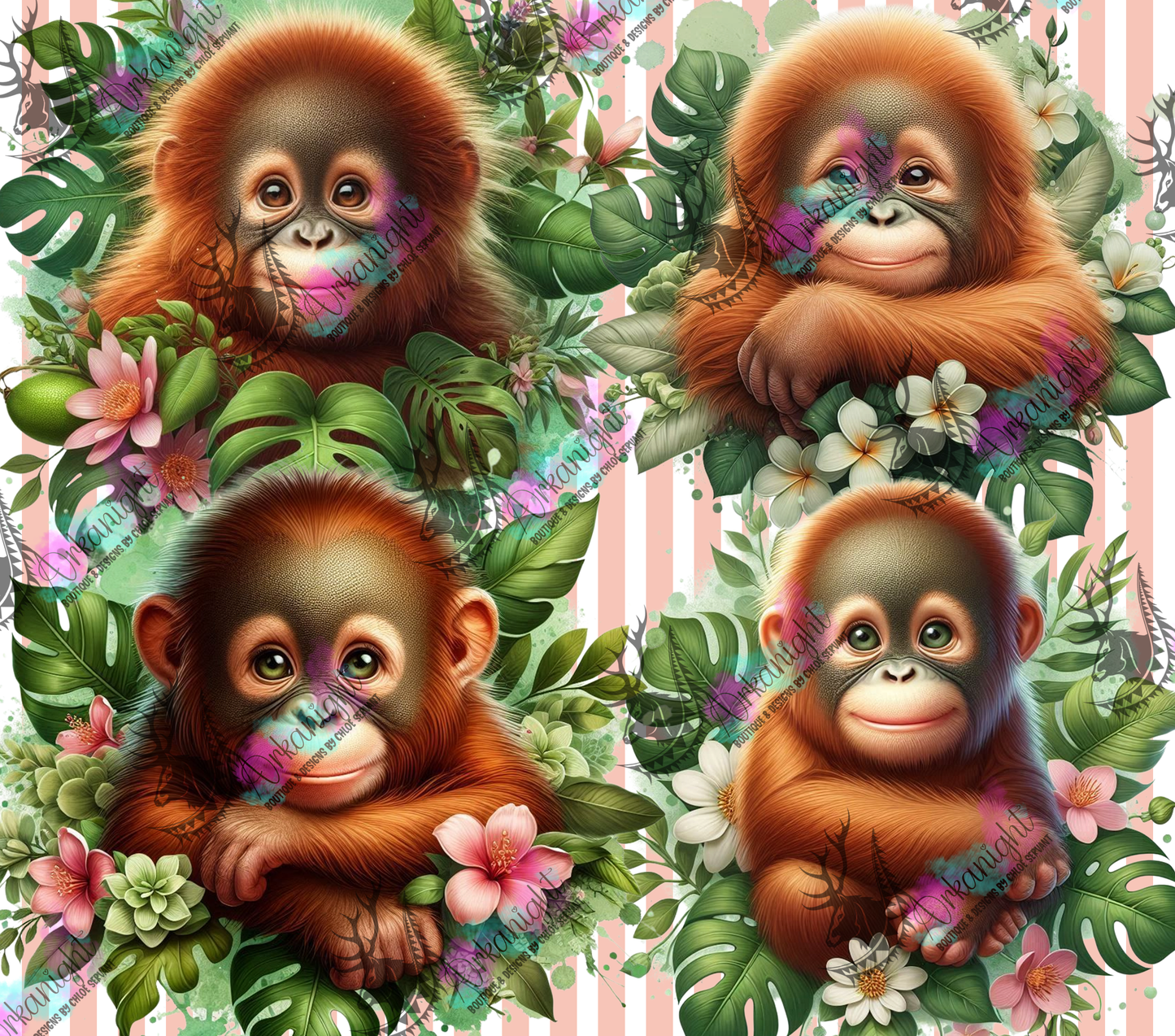 Numérique - Collection Monstera & Animals 2025 - Bébé Ourang-Outang