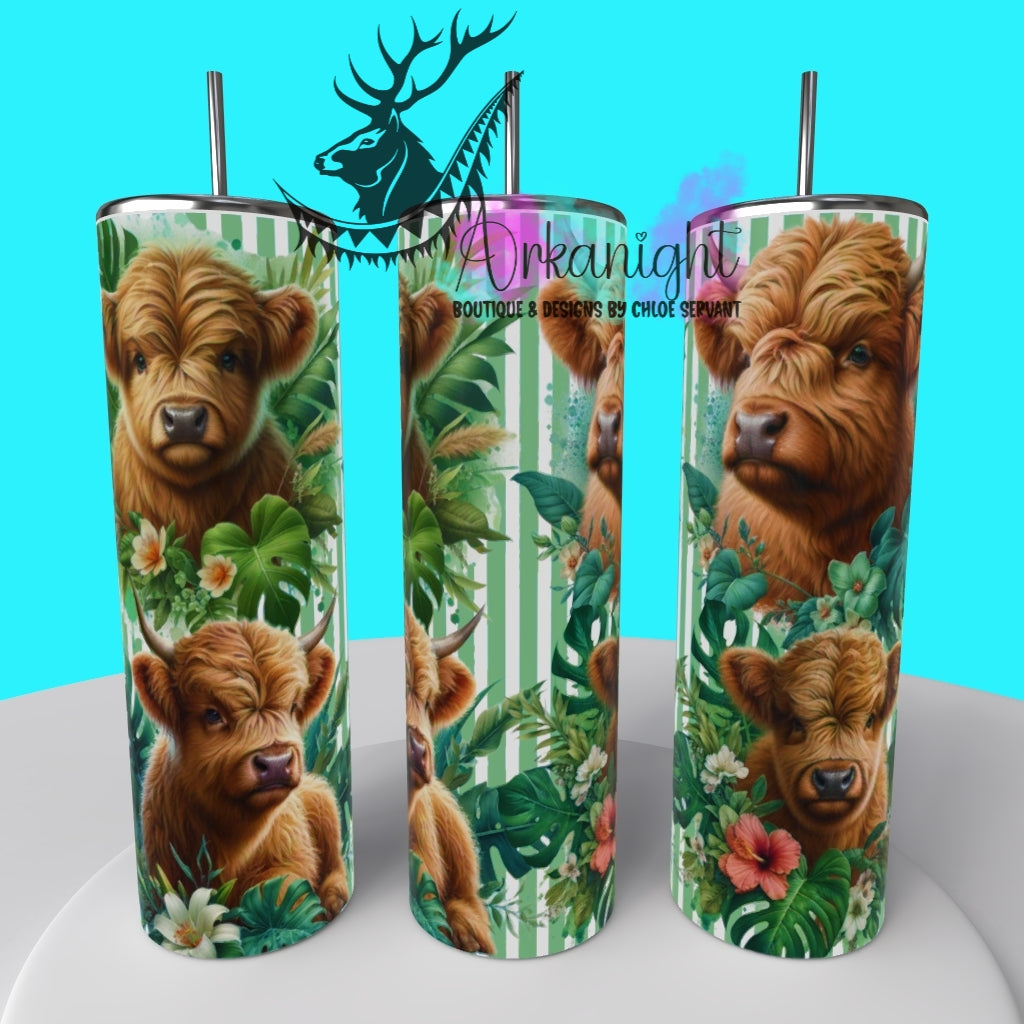 Gourde sur commande - Collection Monstera & Animals 2025 - Tan Baby Highland Cow
