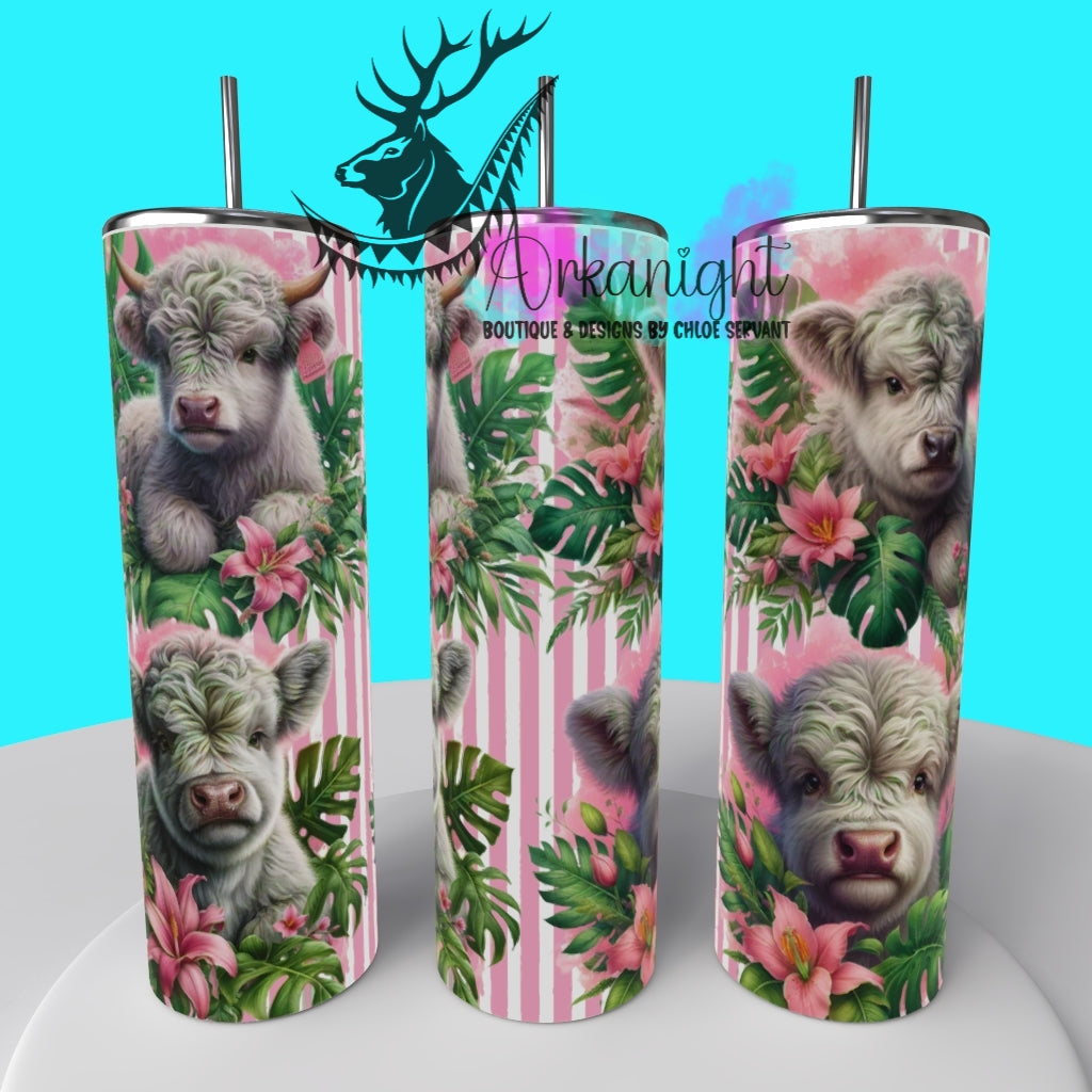 Gourde sur commande - Collection Monstera & Animals 2025 - Grey Baby Highland Cow