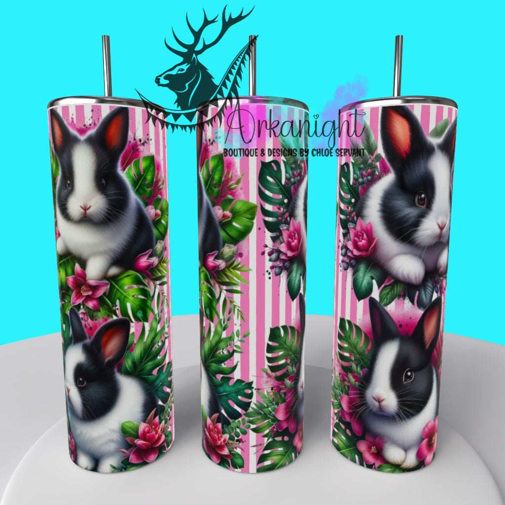 Gourde sur commande - Collection Monstera & Animals 2025 - Black & White Baby Rabbit