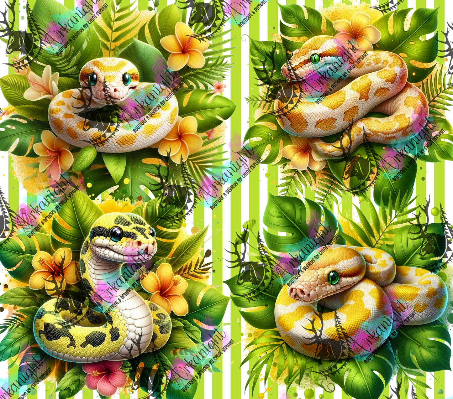 Numérique - Collection Monstera & Animals 2025 - Yellow Snake