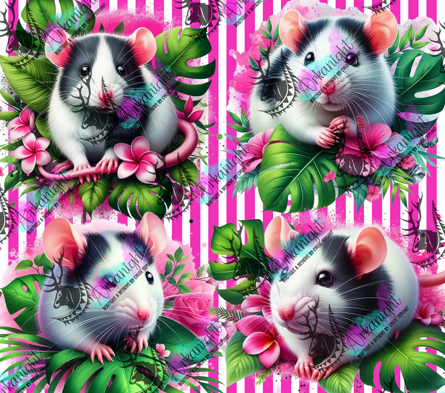 Numérique - Collection Monstera & Animals 2025 - Bébé Rat