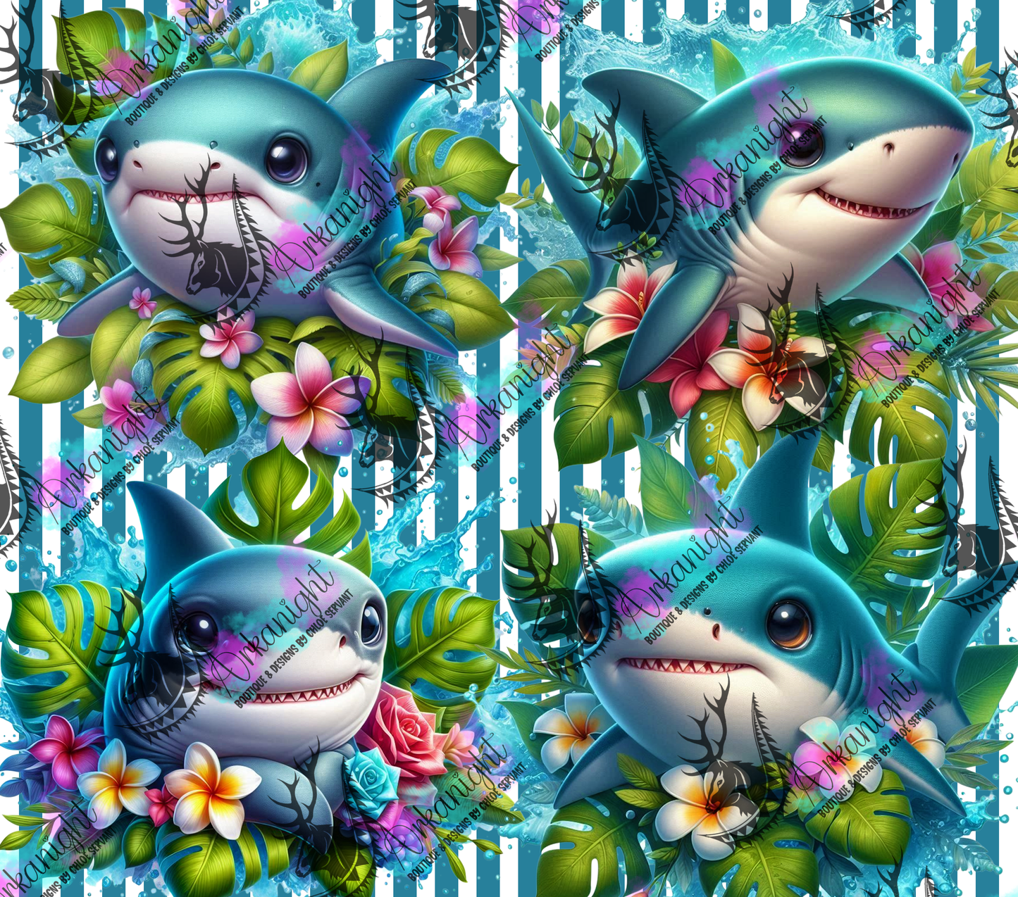 Numérique - Collection Monstera & Animals 2025 - Bébé Requin