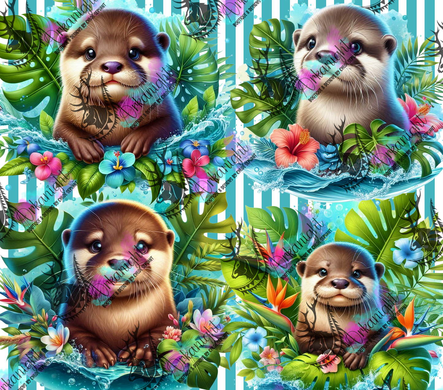 Numérique - Collection Monstera & Animals 2025 - Baby Otters