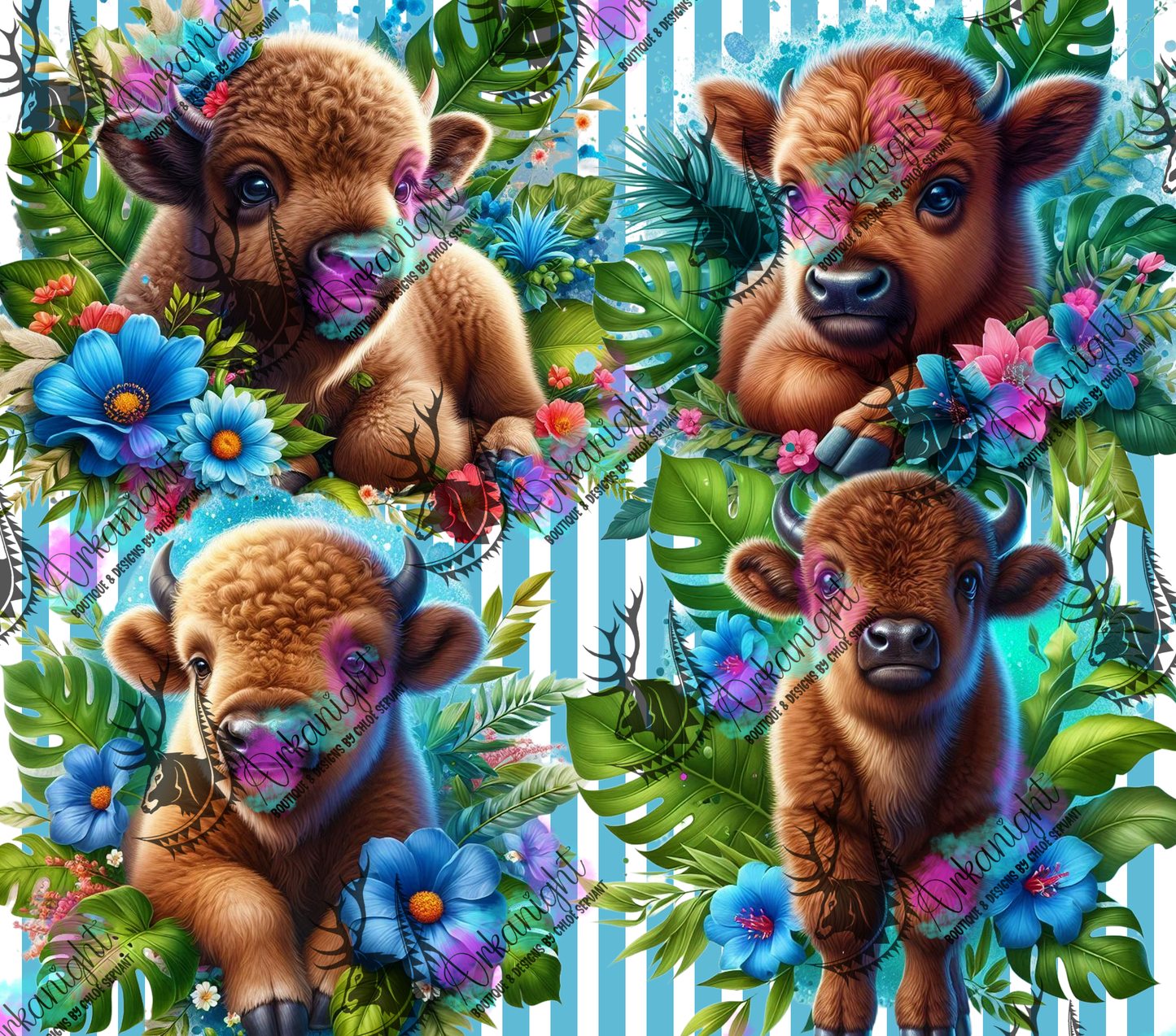Numérique - Collection Monstera & Animals 2025 - Baby Bison