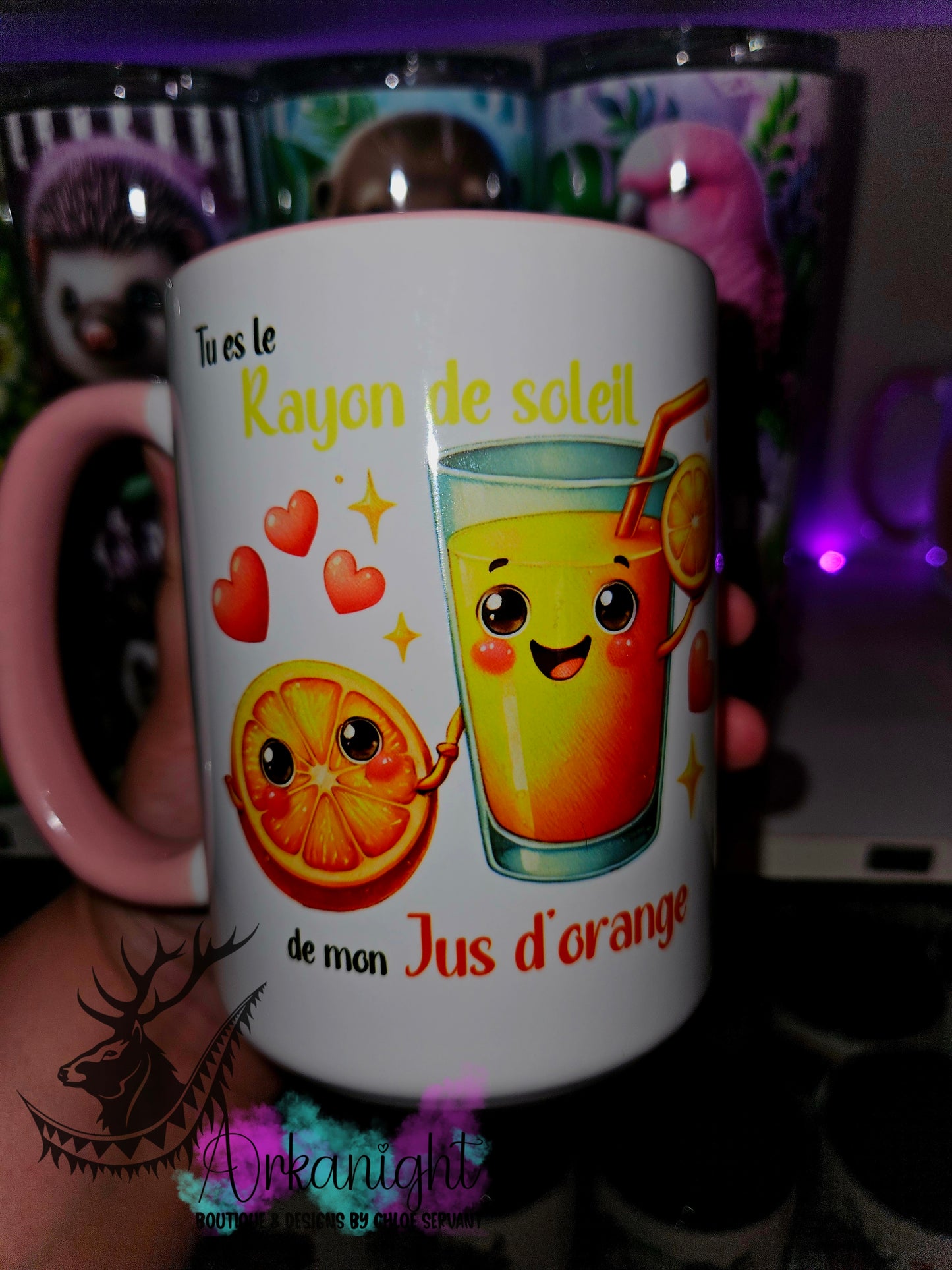 Tasse en céramique sur commande - Rayon de soleil de mon jus d'orange