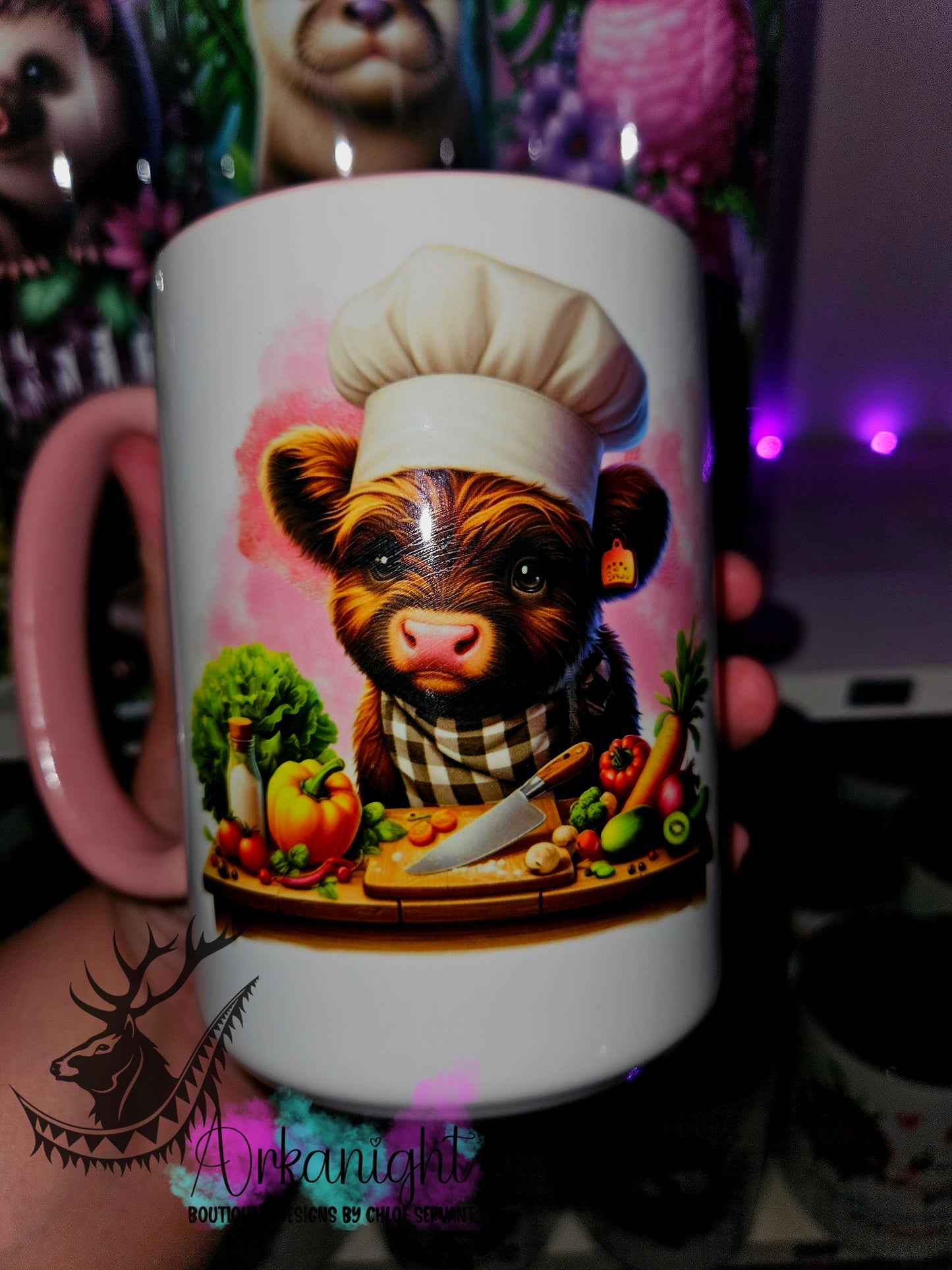 Tasse en céramique sur commande - Highland Cow Cuisinière