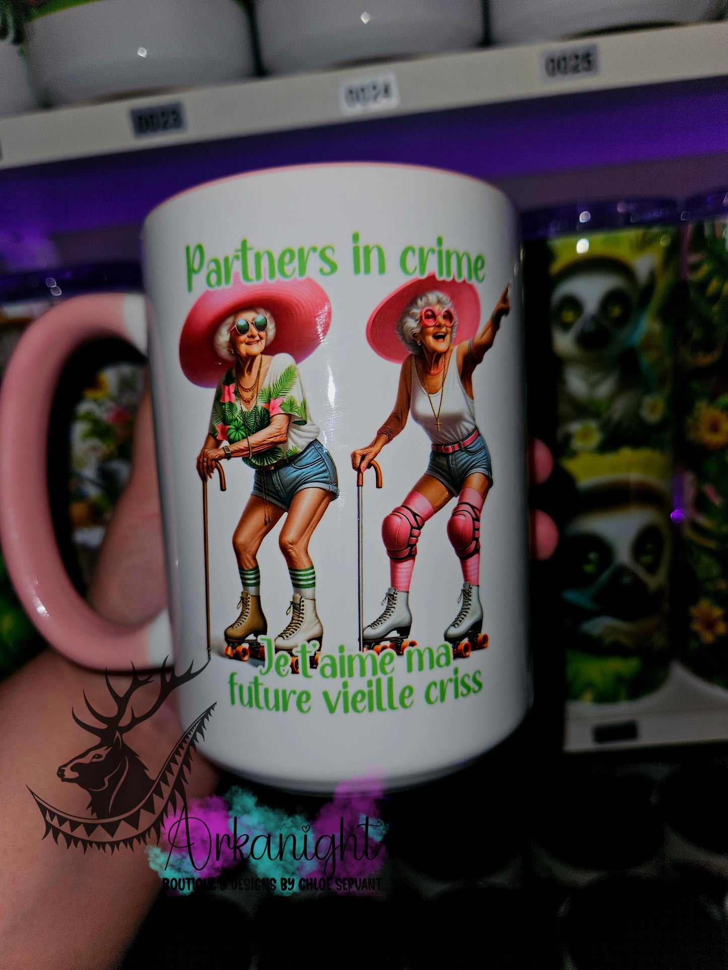 Tasse en céramique sur commande - Partners in crime - Je t'aime ma future vieille criss
