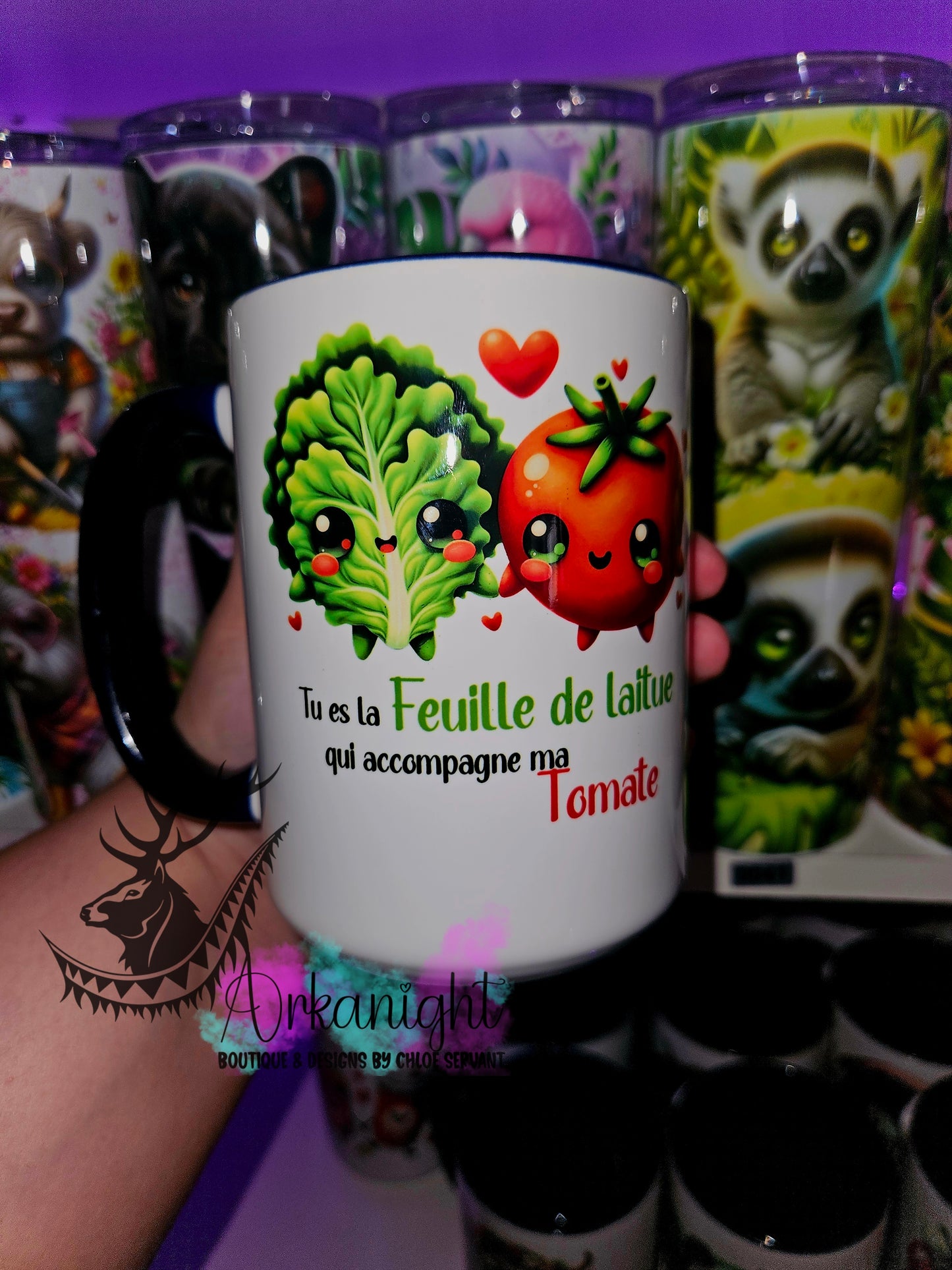 Tasse en céramique sur commande - Feuille de laitue à ma Tomate