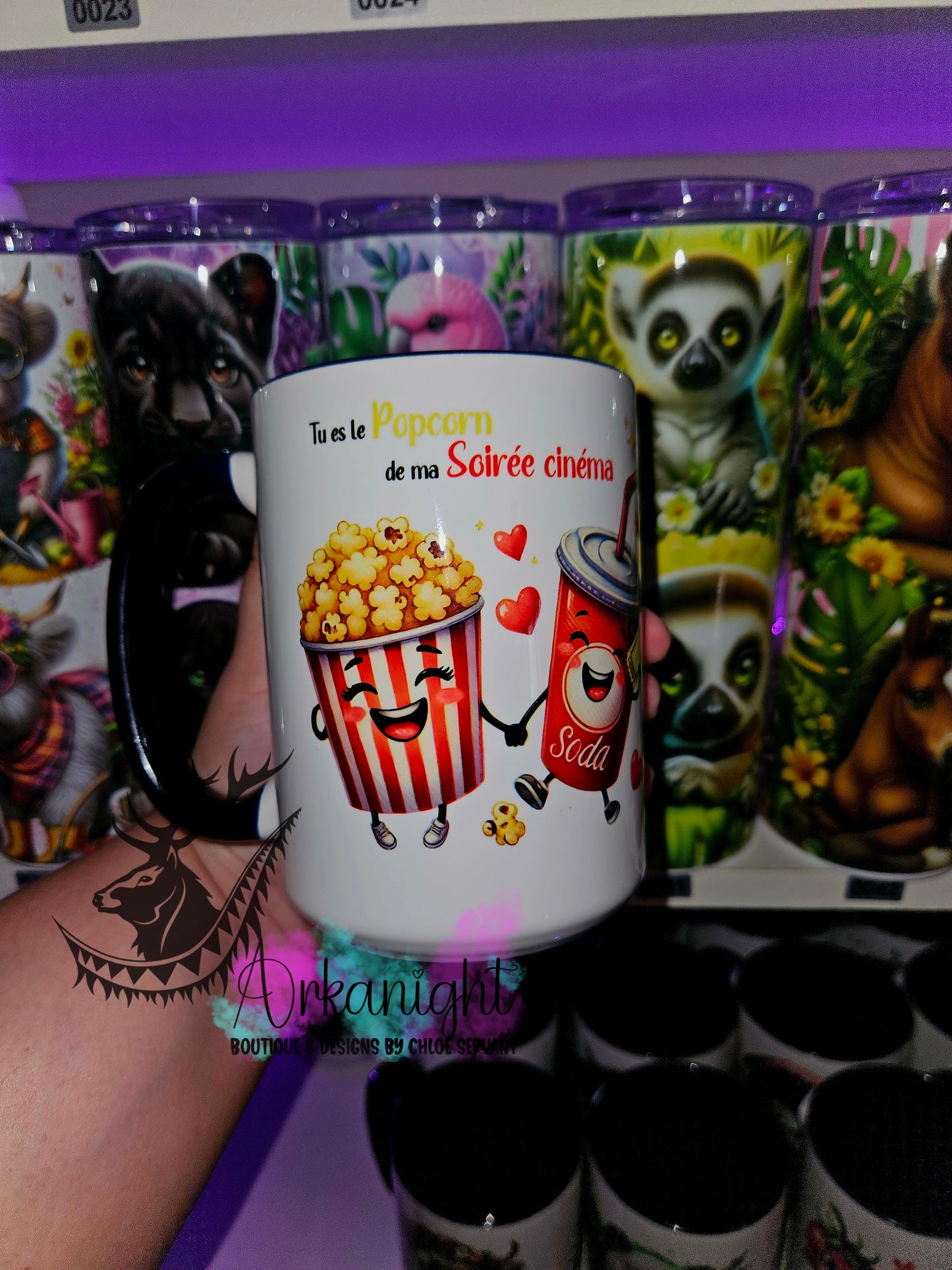 Tasse en céramique sur commande - Popcorn de ma soirée cinéma