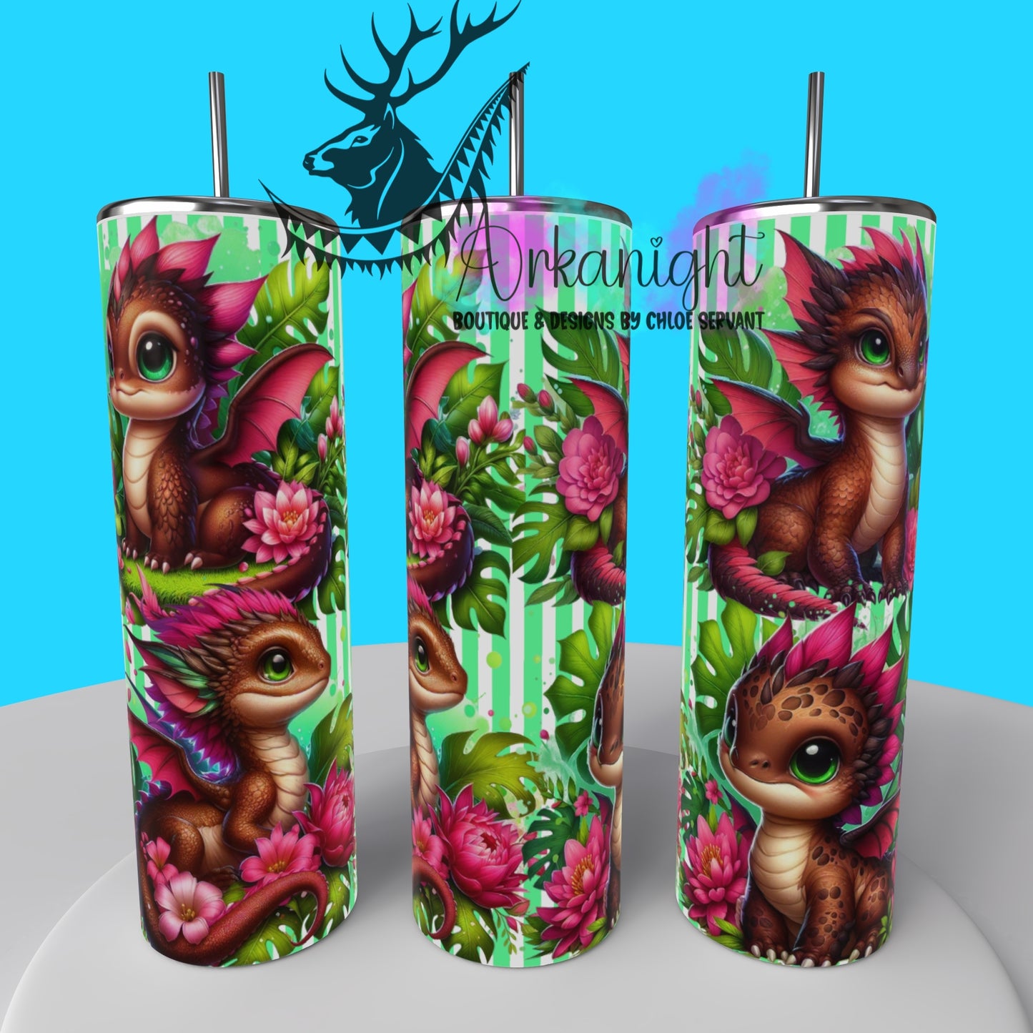 Gourde sur commande - Collection Monstera & Bébé Dragon 2025 - Brun & Fushia