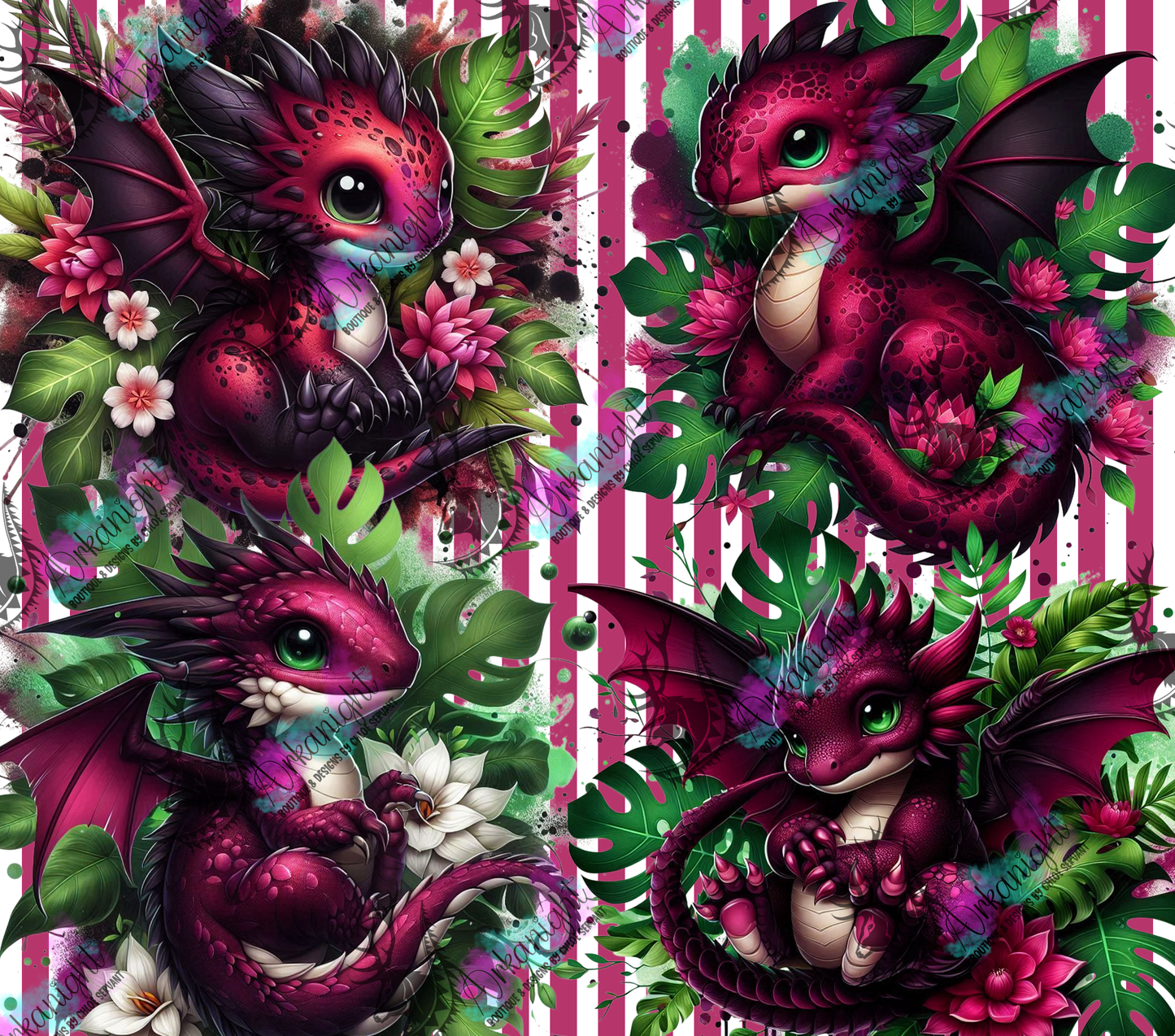 Numérique - Collection Monstera & Bébé Dragon 2025 - Bourgogne