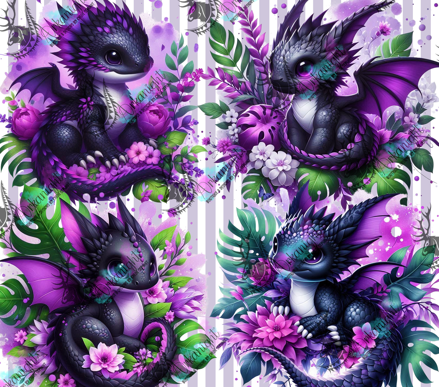 Numérique - Collection Monstera & Bébé Dragon 2025 - Noir & Mauve