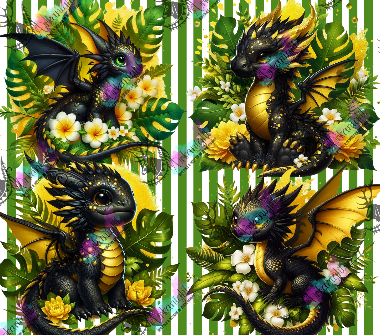 Numérique - Collection Monstera & Bébé Dragon 2025 - Noir & Jaune