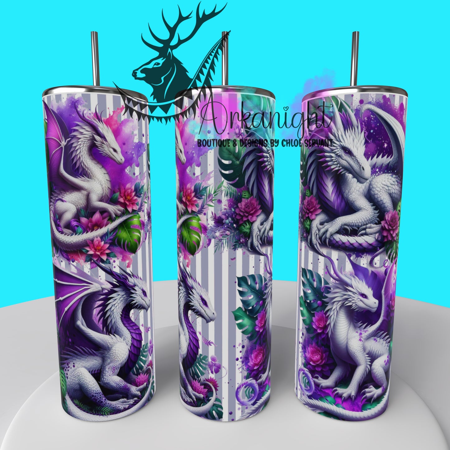 Gourde sur commande - Collection Monstera & Dragon 2025 - Blanc & Mauve