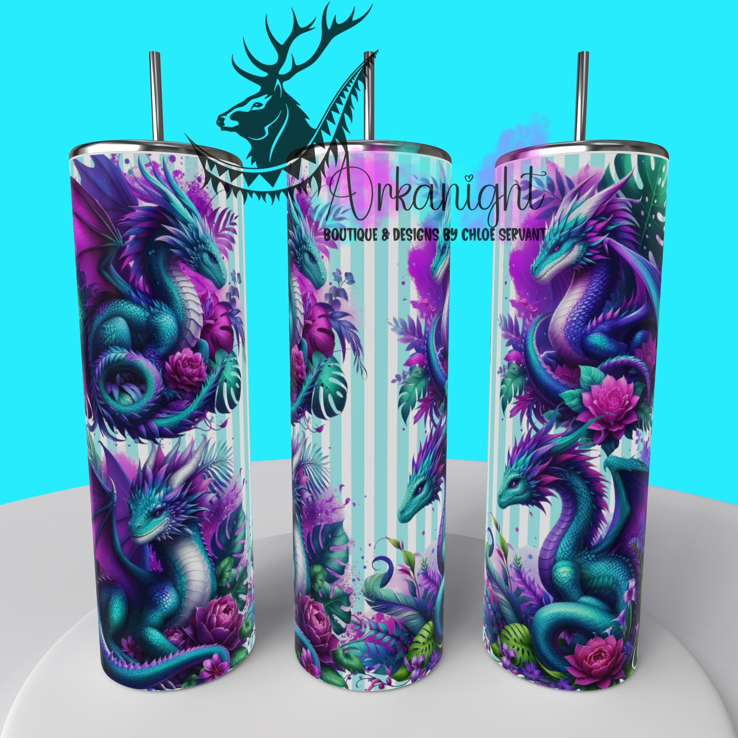 Gourde sur commande - Collection Monstera & Dragon 2025 - Turquoise, Rose & Mauve