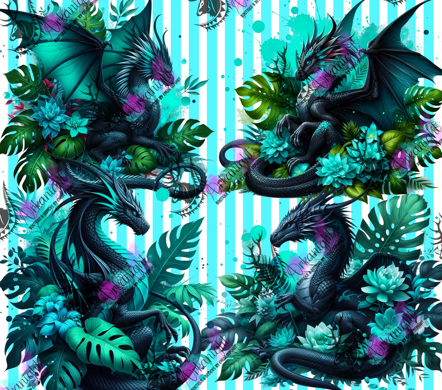 Numérique - Collection Monstera & Dragon 2025 - Noir & Turquoise