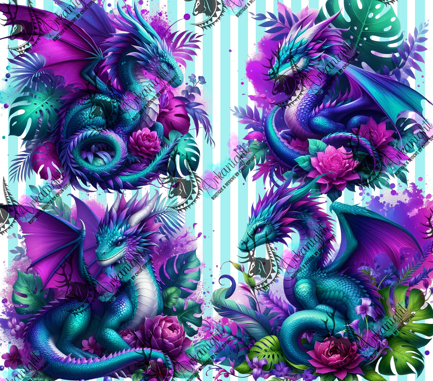 Numérique - Collection Monstera & Dragon 2025 - Turquoise, Rose & Mauve