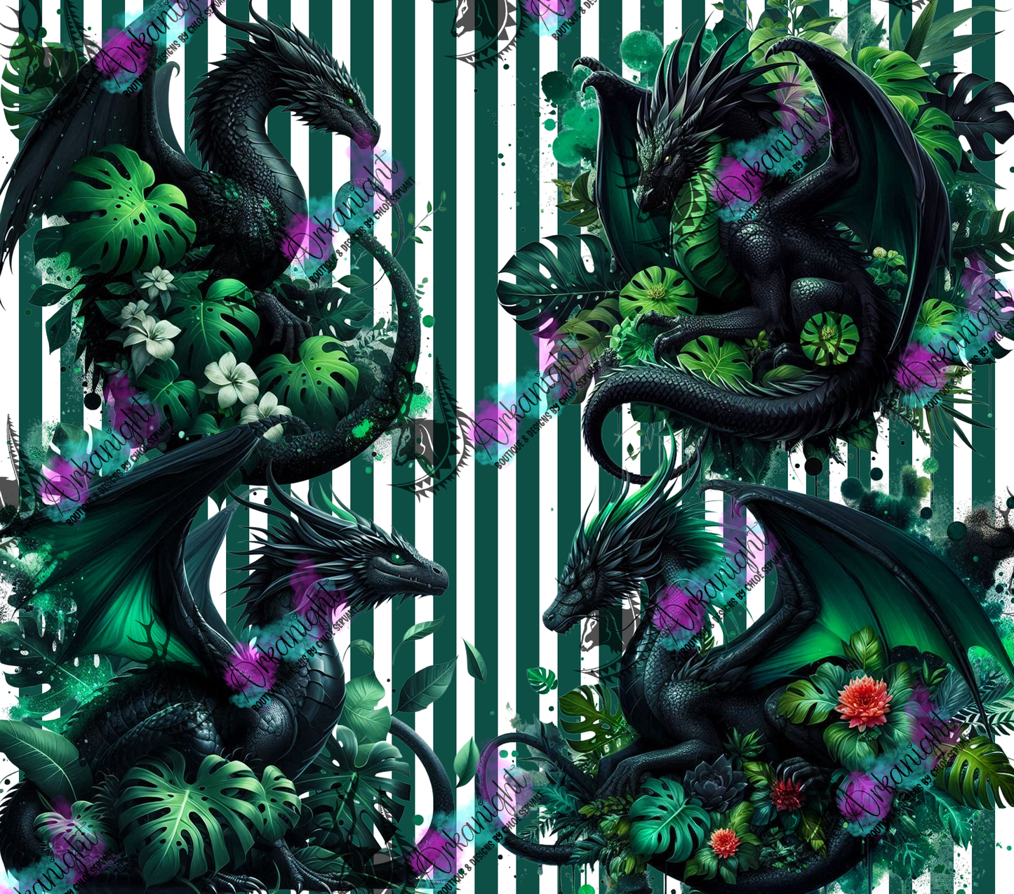 Numérique - Collection Monstera & Dragon 2025 - Noir & Vert Forêt