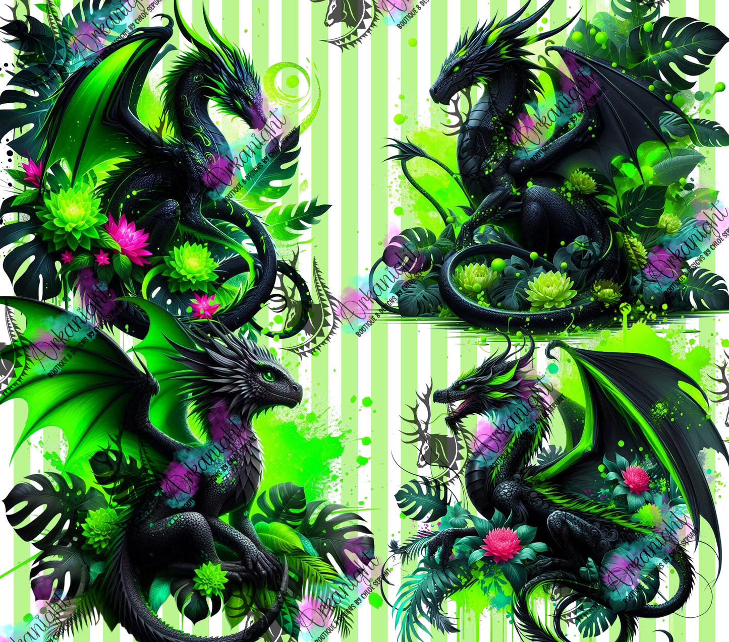 Numérique - Collection Monstera & Dragon 2025 - Noir & Vert Neon