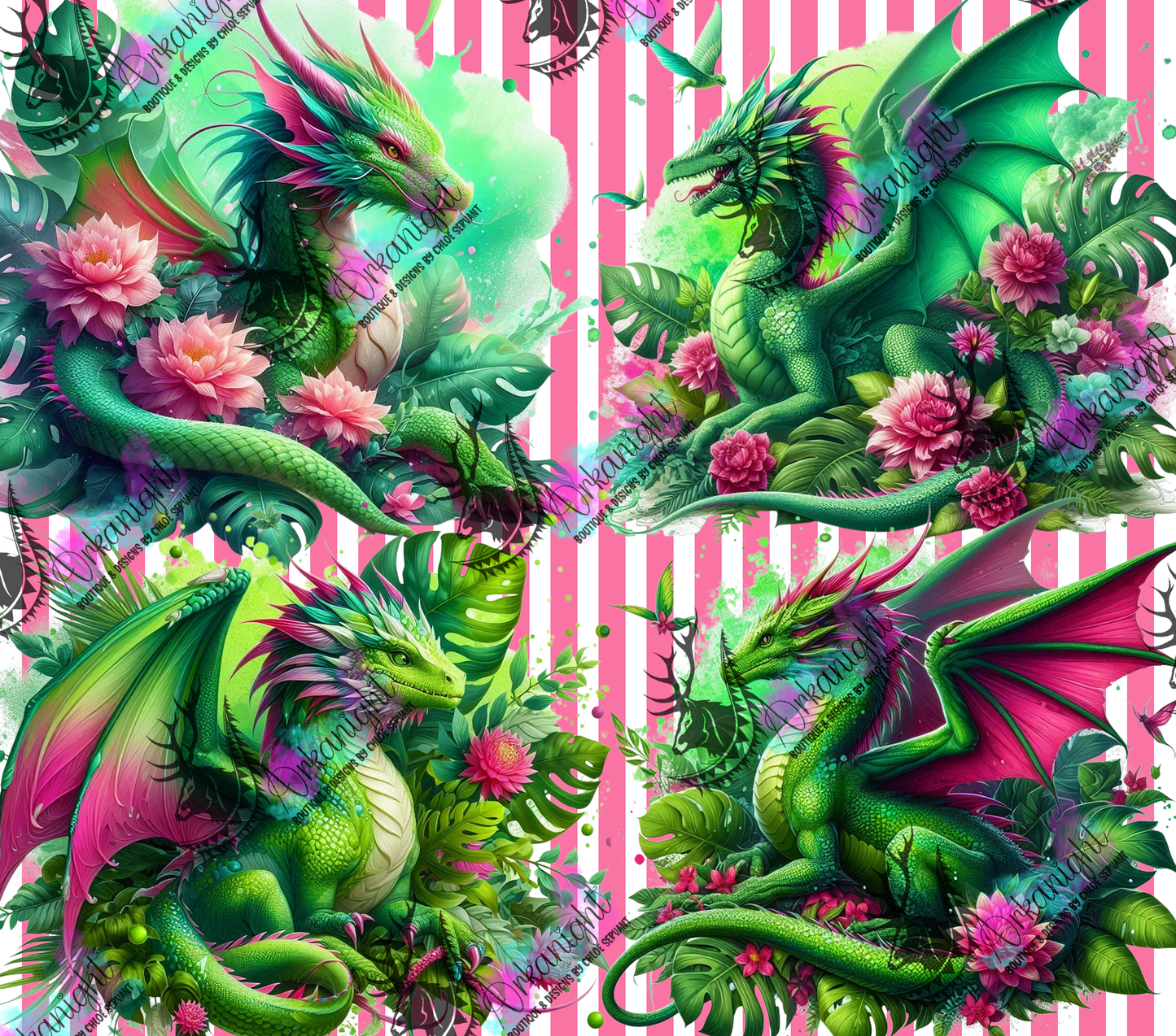 Numérique - Collection Monstera & Dragon 2025 - Vert & Rose