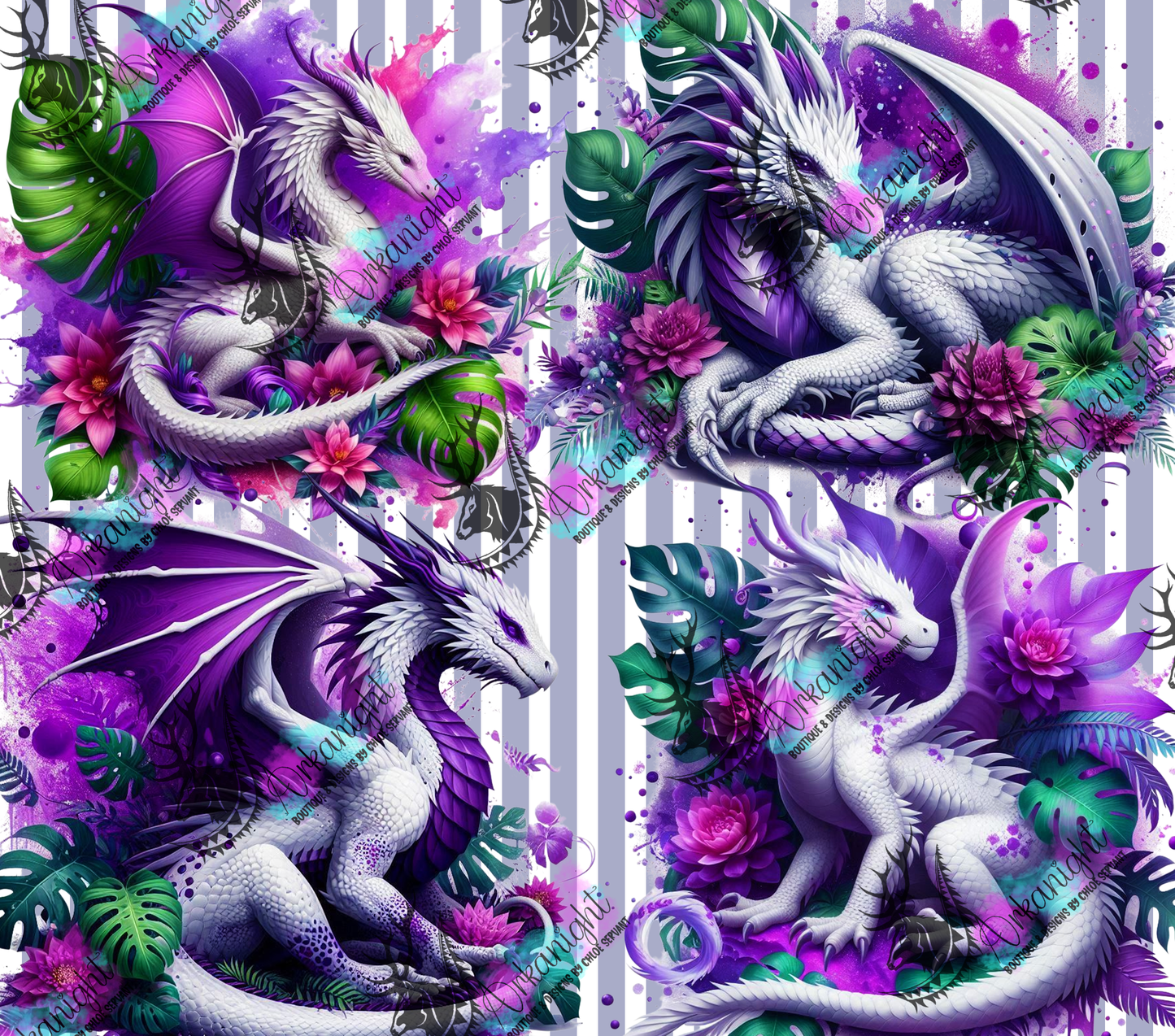 Numérique - Collection Monstera & Dragon 2025 - Blanc & Mauve
