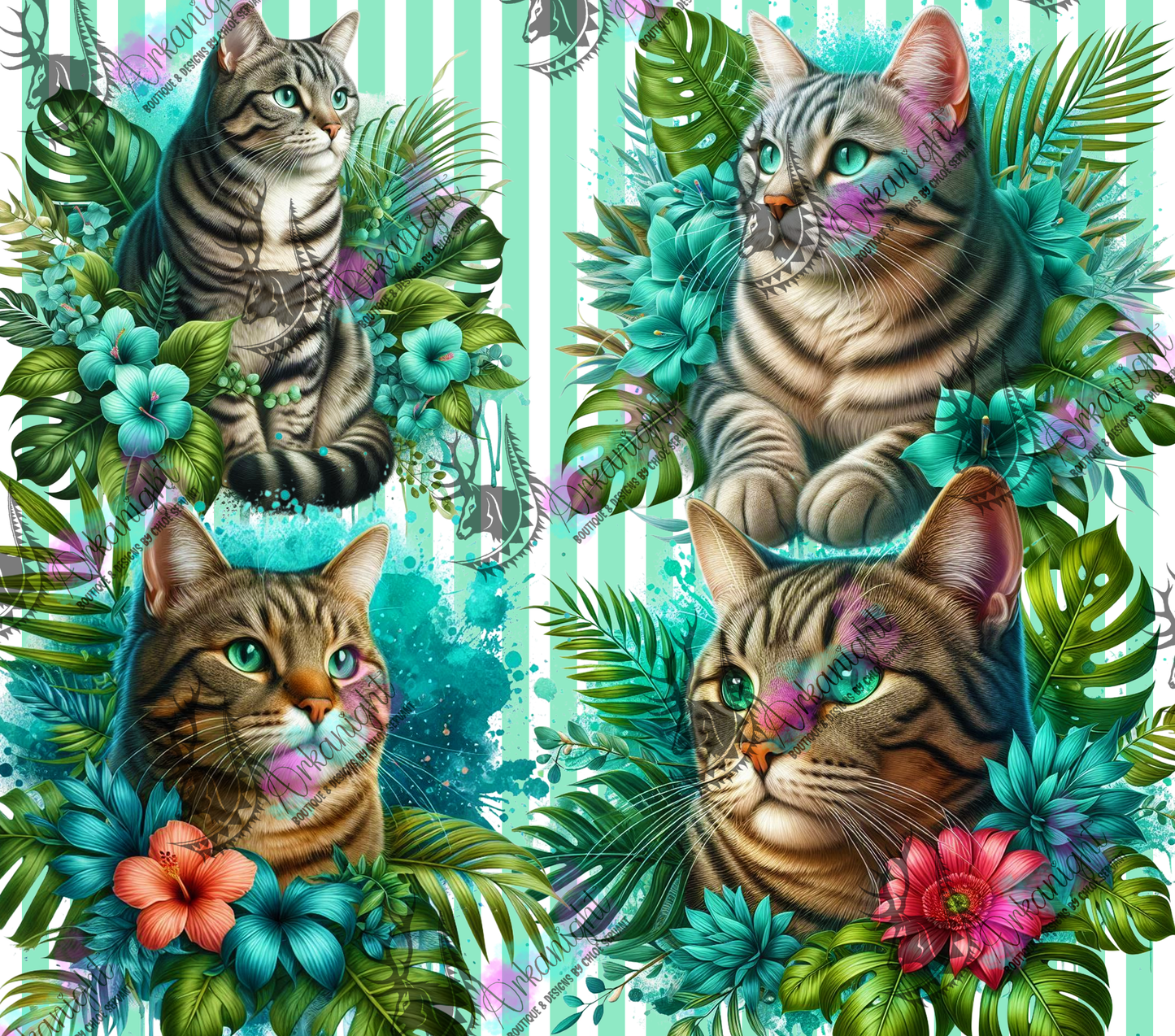 Numérique - Collection Monstera & Chat 2025 - Tigré Brun