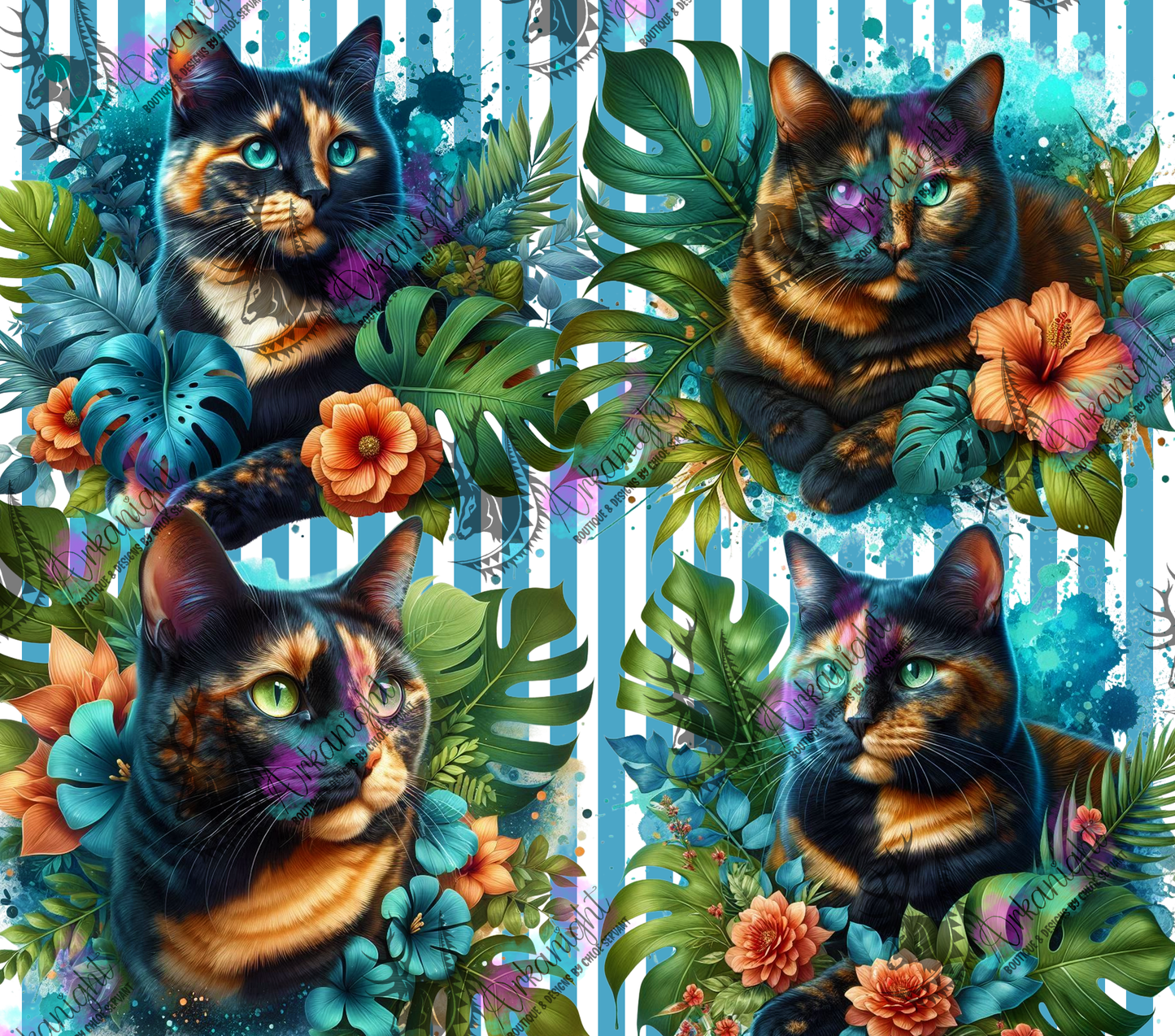 Numérique - Collection Monstera & Chat 2025 - Écaille de tortue poil court