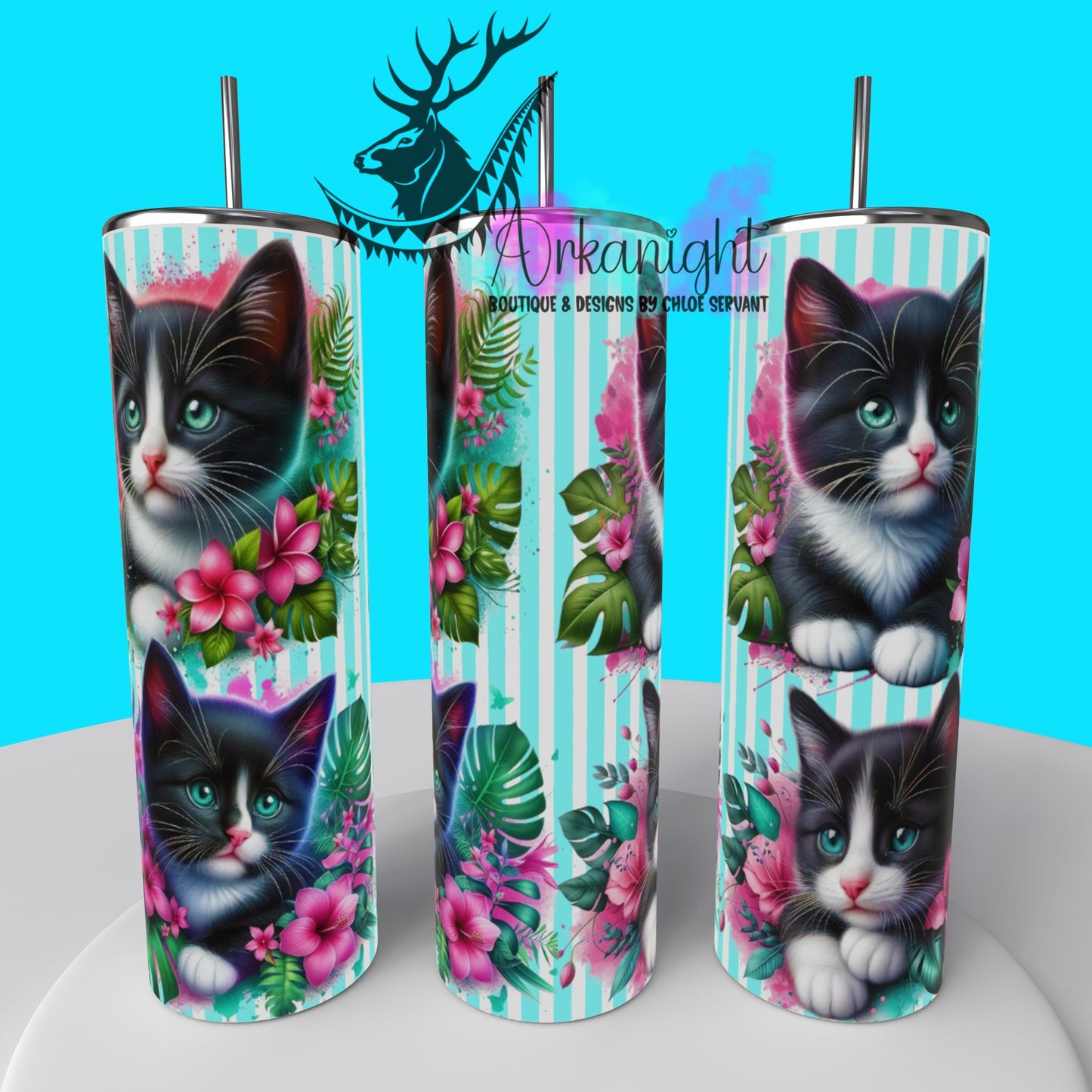 Gourde sur commande - Collection Monstera & Chaton 2025 - Noir & Blanc