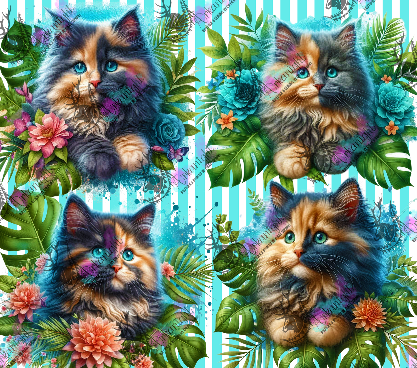 Numérique - Collection Monstera & Chaton 2025 - Écaille de Tortue Angora