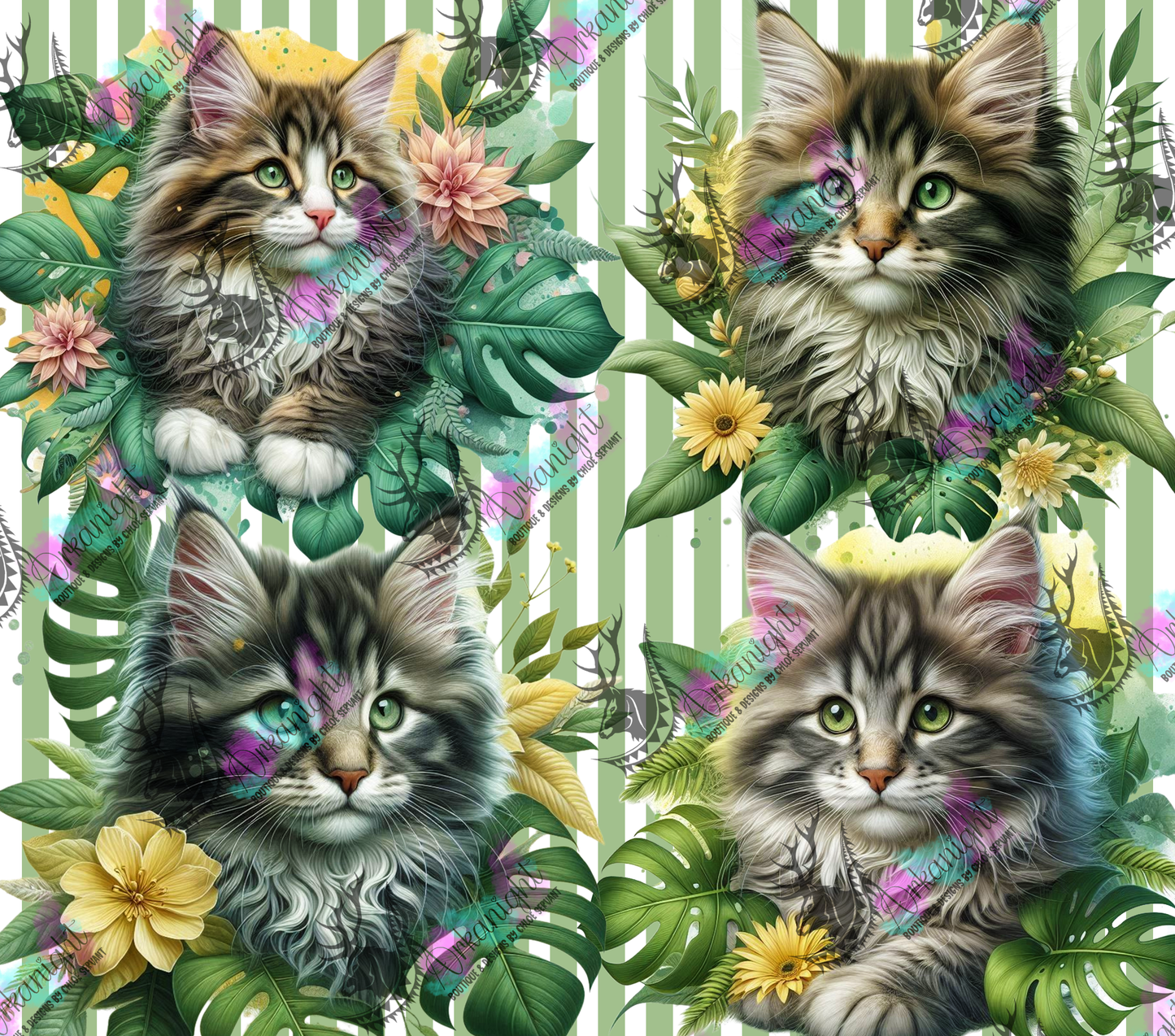 Numérique - Collection Monstera & Chaton 2025 - Maine Coon Gris