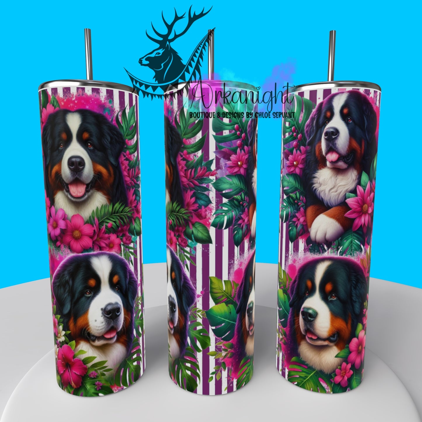 Gourde sur commande - Collection Monstera & Chien 2025 - Bouvier Bernois