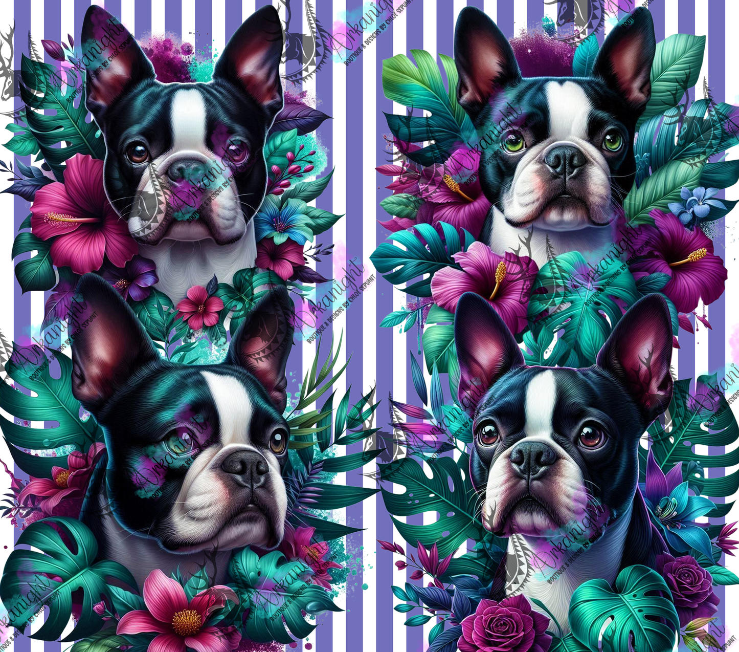 Numérique - Collection Monstera & Chien 2025 - Boston Terrier