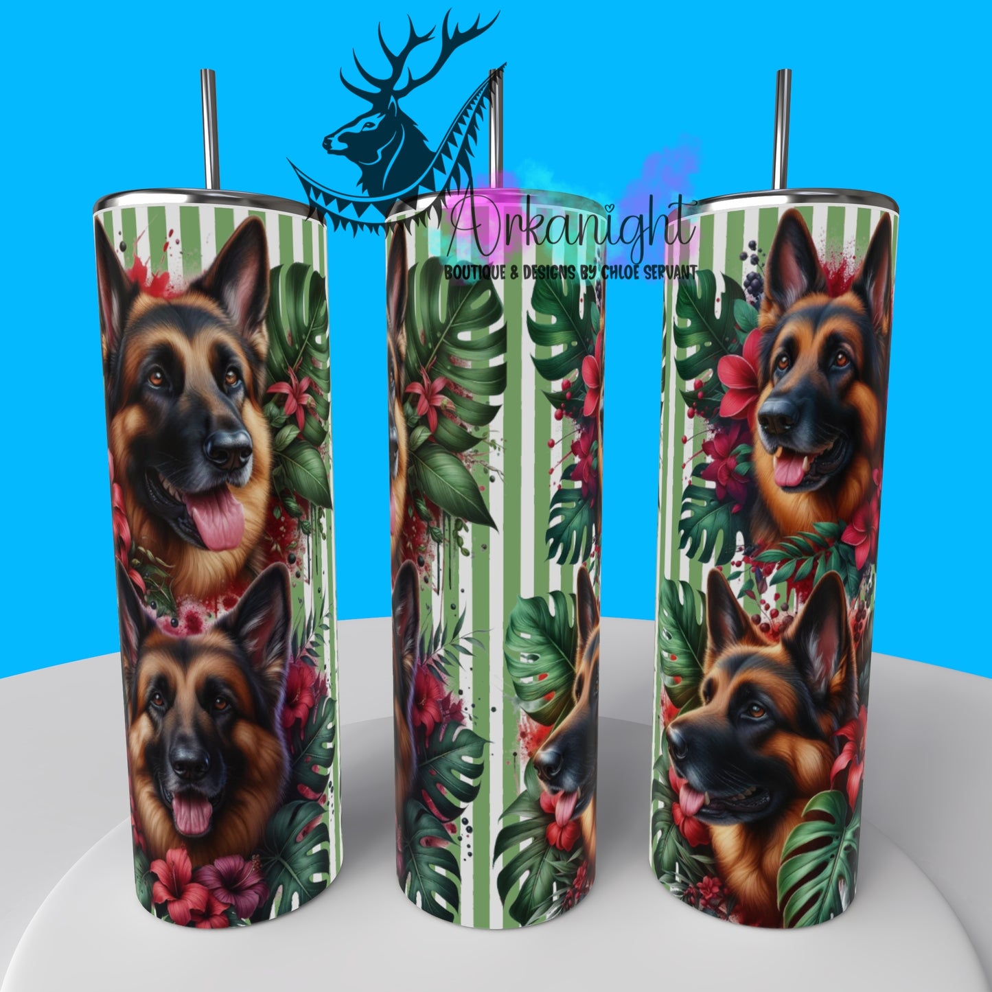 Gourde sur commande - Collection Monstera & Chien 2025 - Berger Allemand